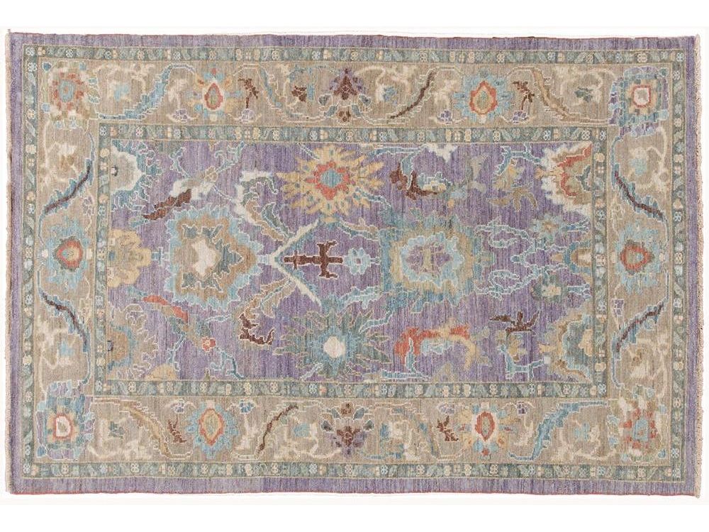 Modern Sultanabad Wool Rug 6 X 9