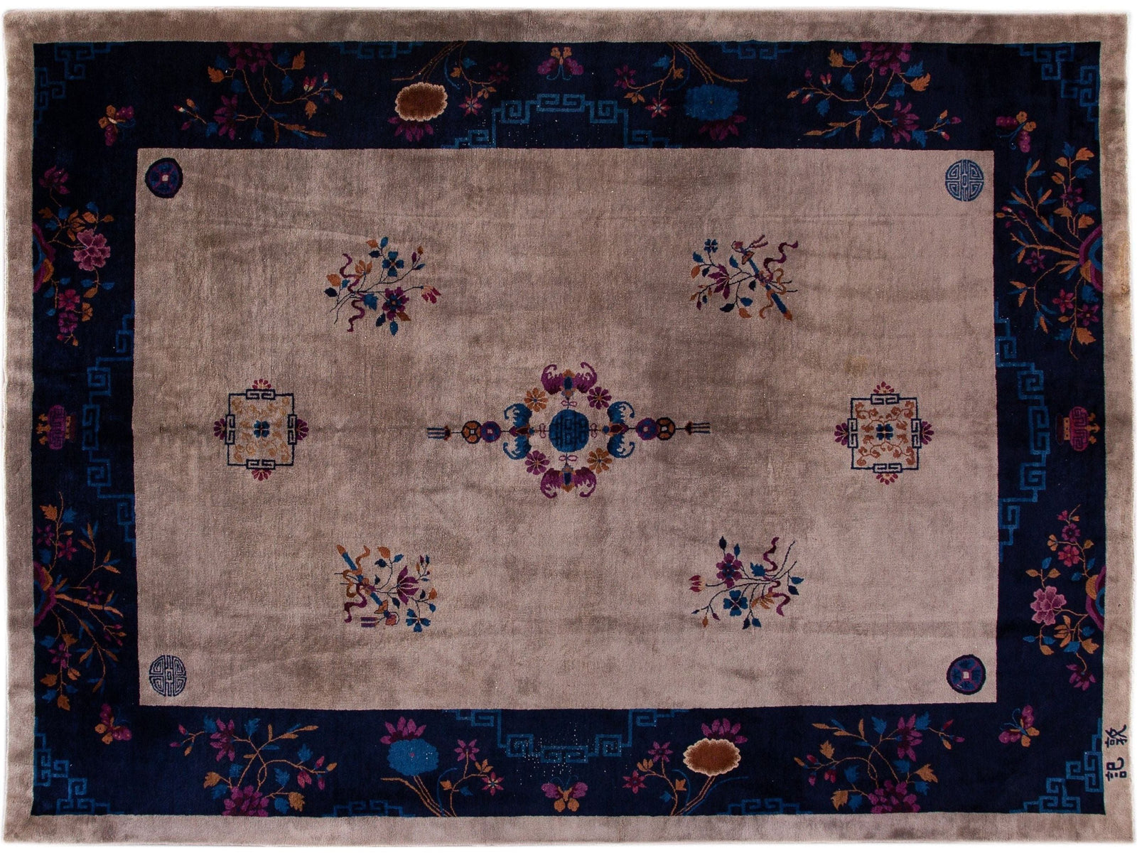 Antique Peking Chinese Wool Rug 10 X 14
