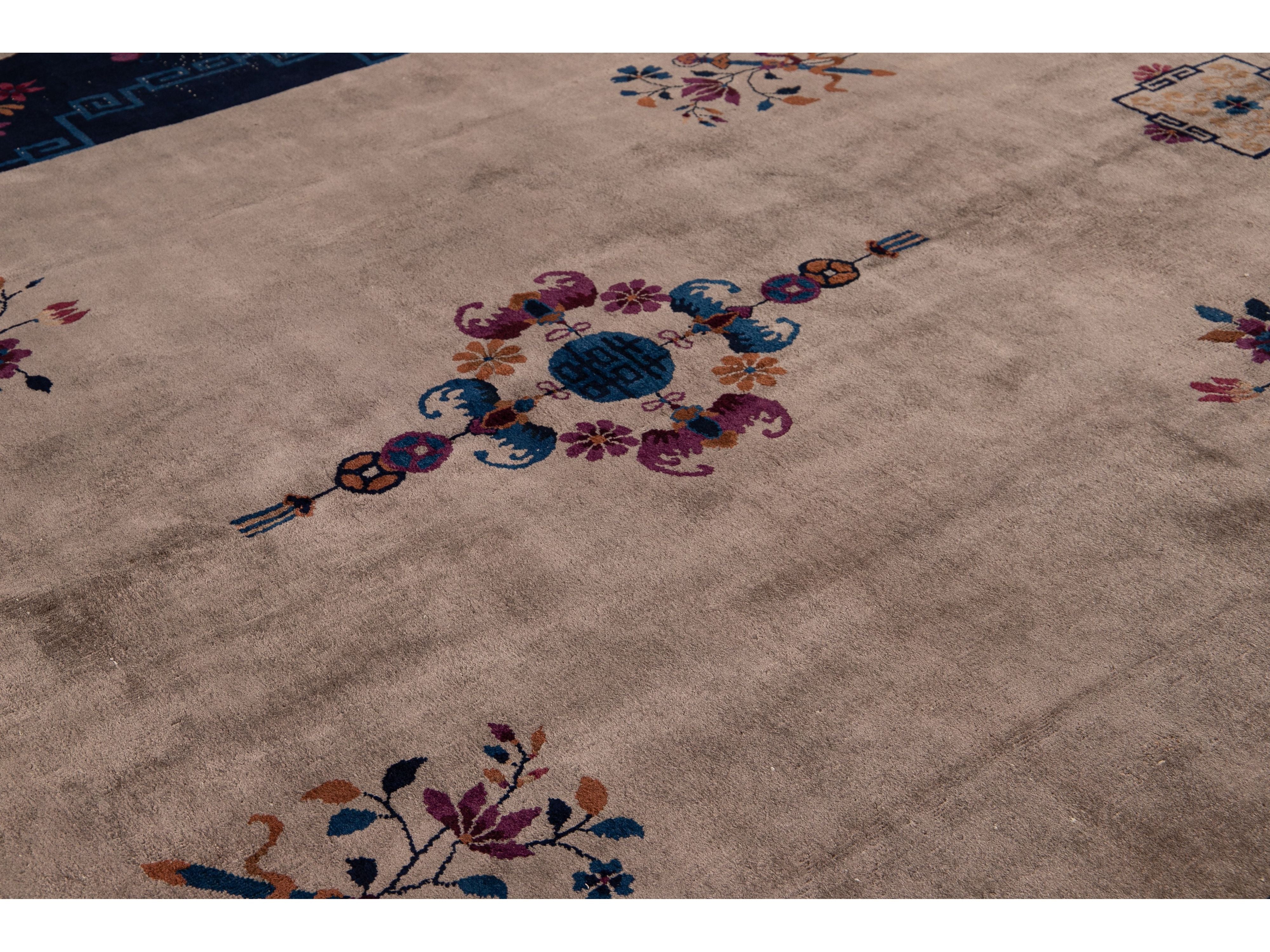 Antique Peking Chinese Wool Rug 10 X 14