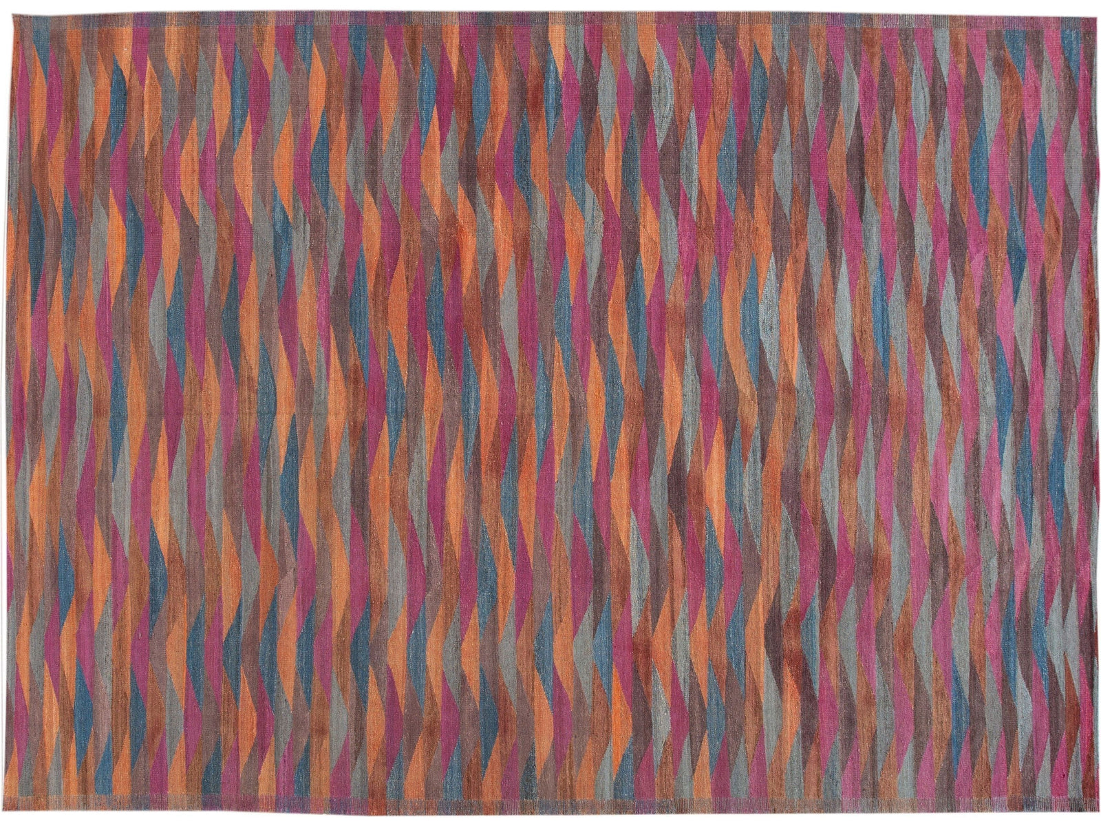 Modern Flat-Weave Kilim Wool Rug10 X 14