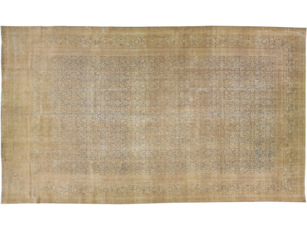 Antique Tabriz Wool Rug 11 X 19