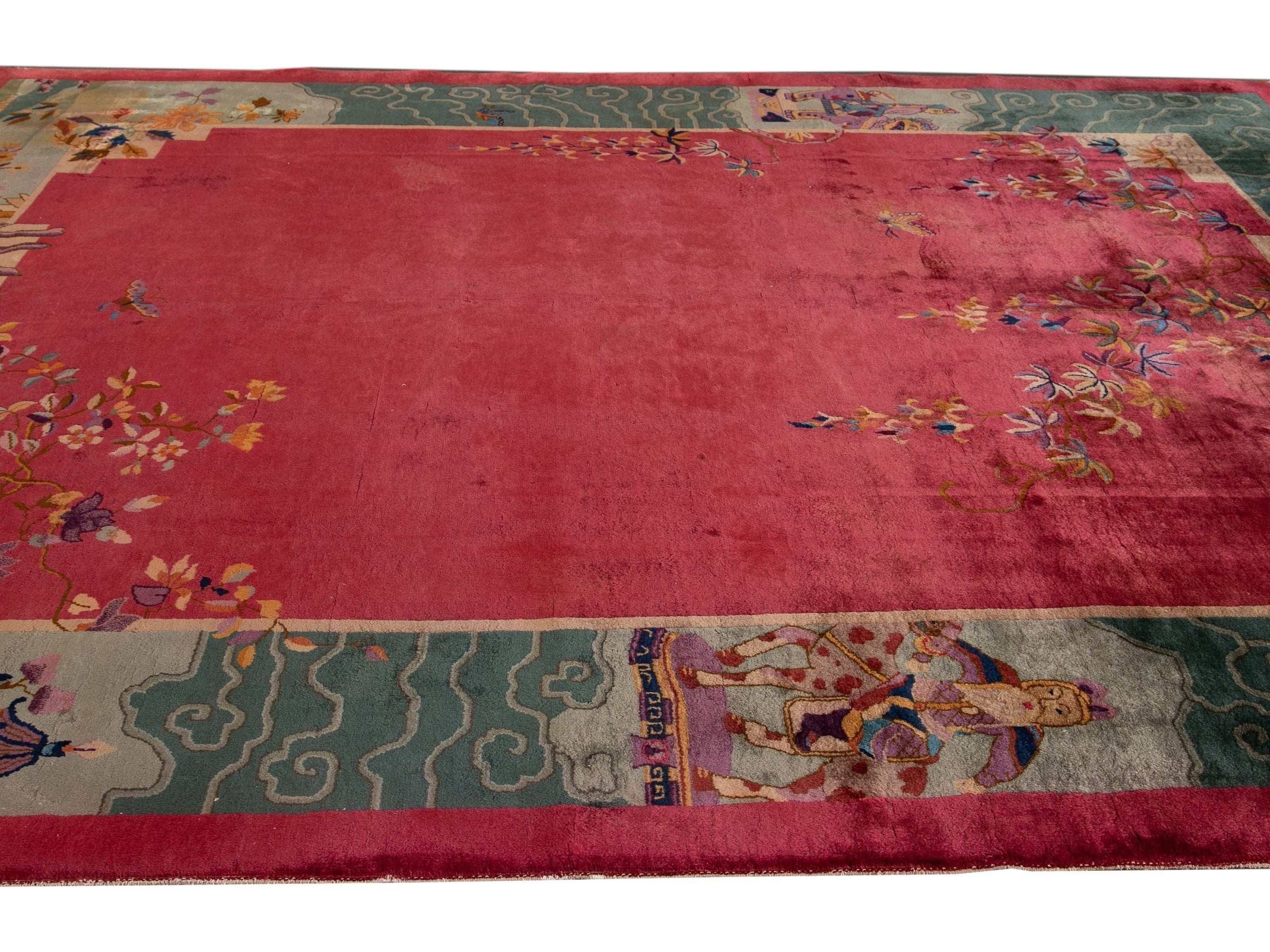 Antique Art Deco Chinese Rug 9 X 11