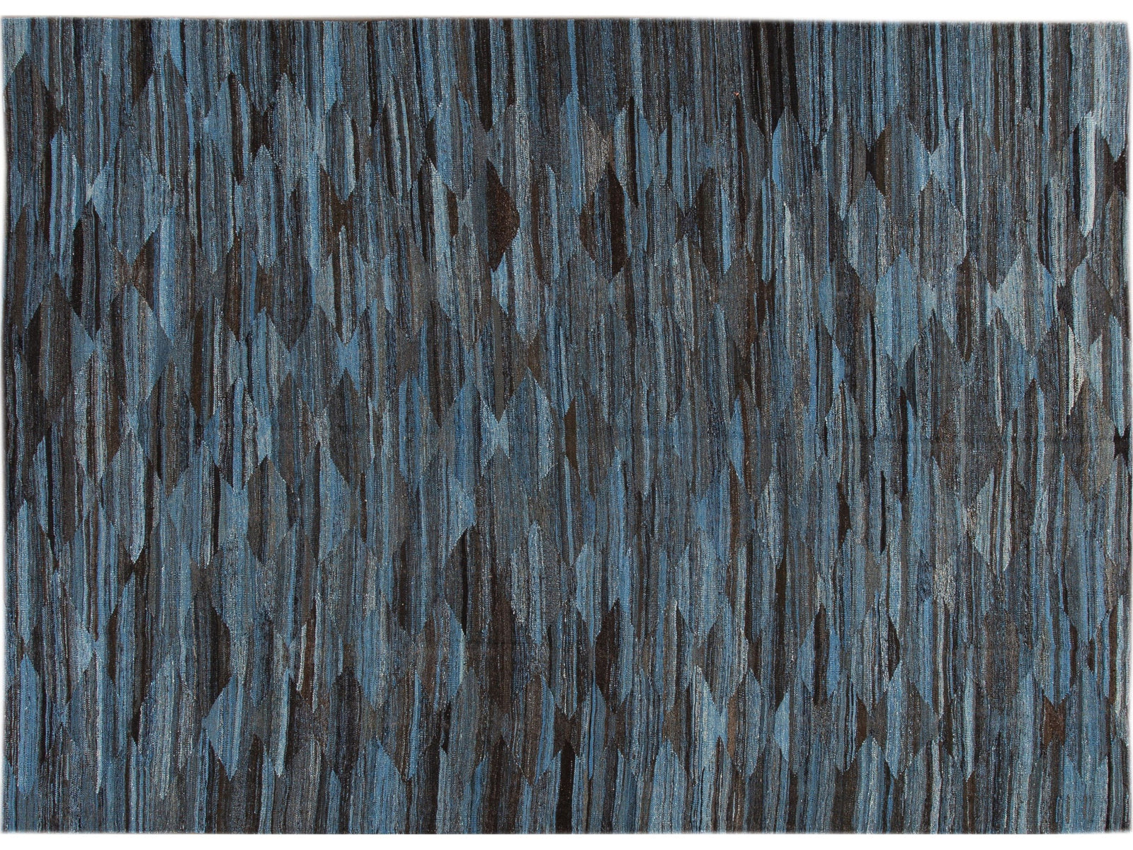 Modern Flat-Weave Wool Rug, 9 X 12
