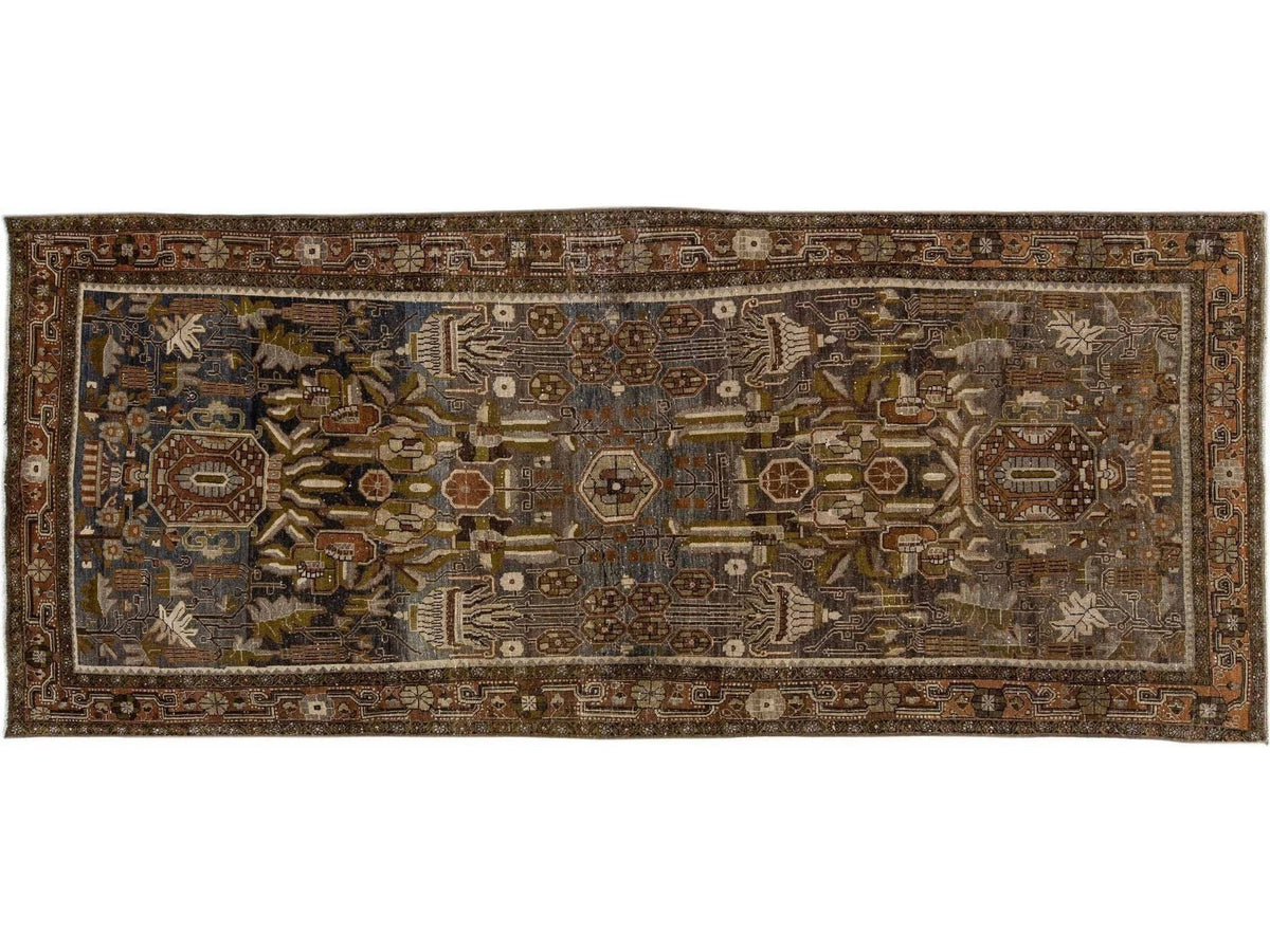Antique Bidjar Wool Runner 4 X 10