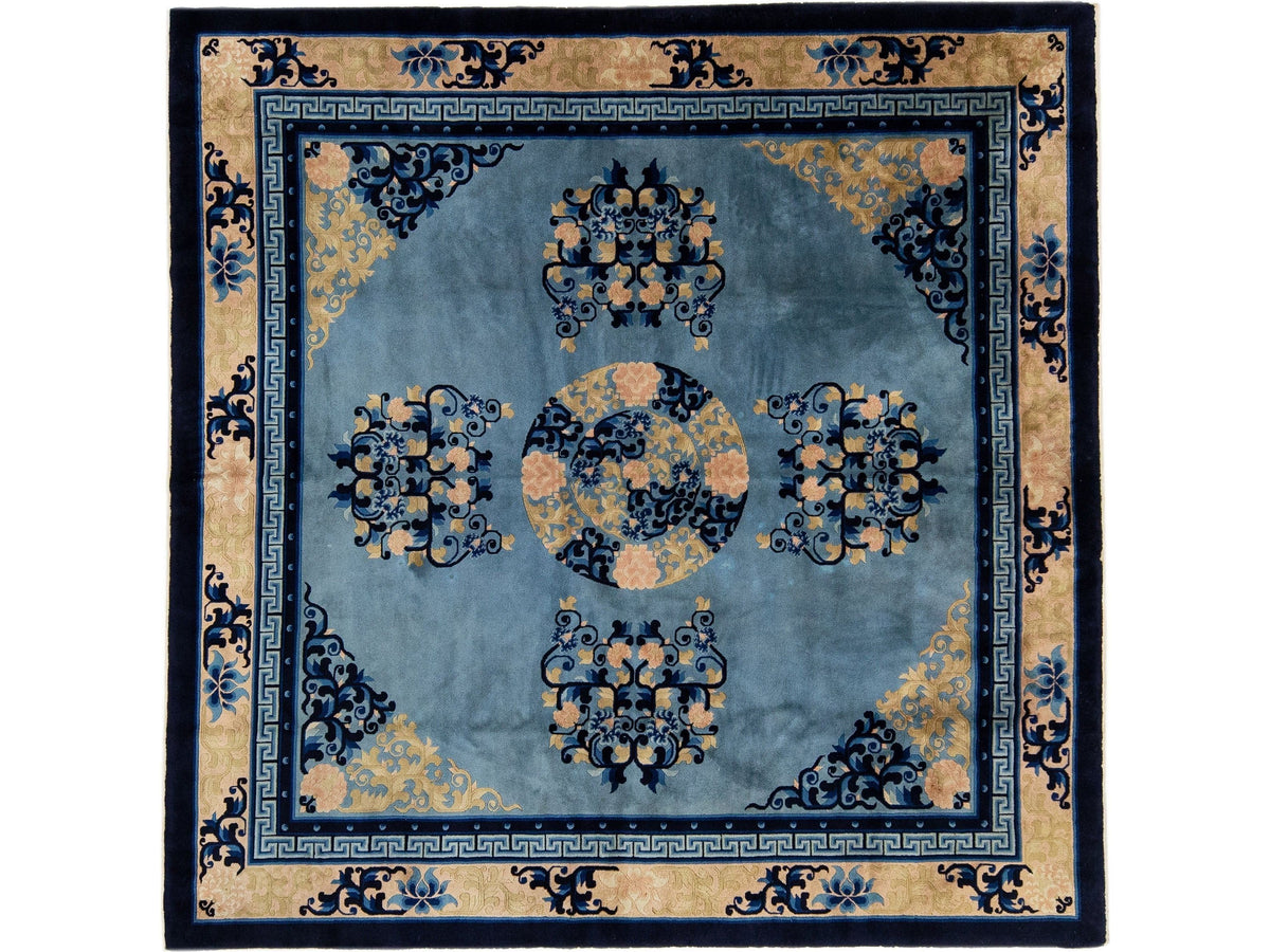 Antique Chinese Peking Wool Rug 7 X 7