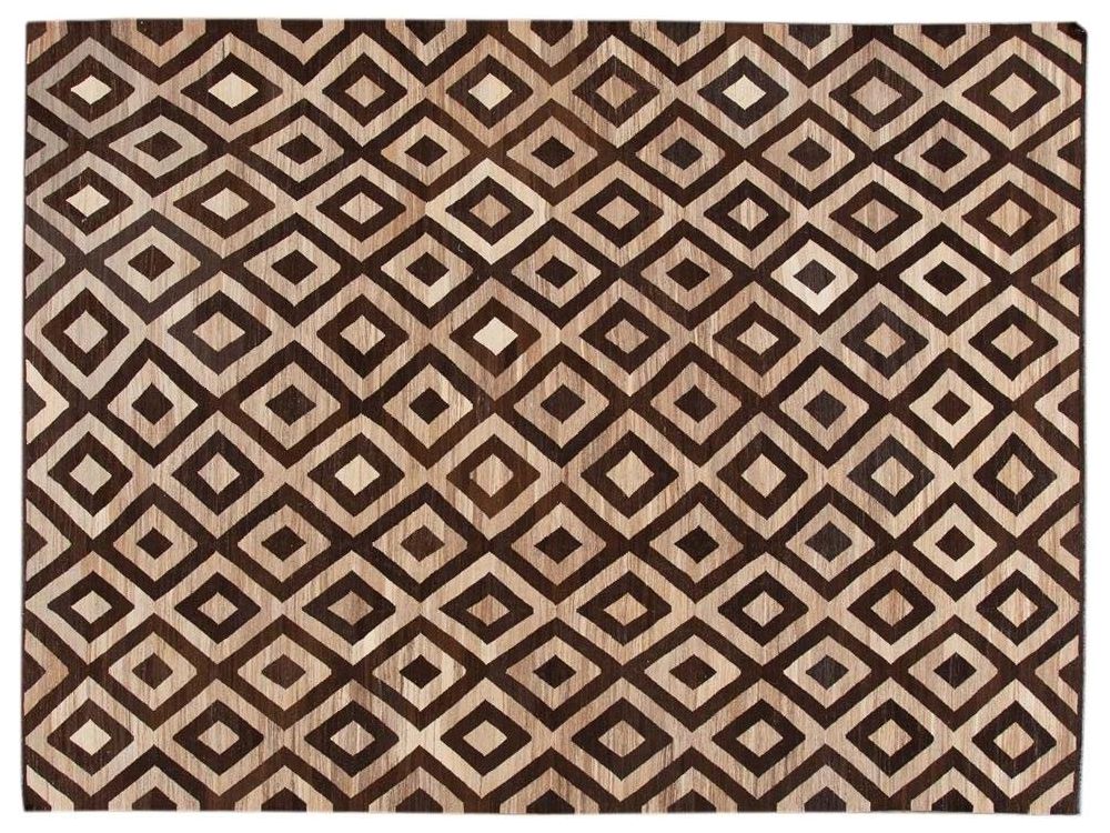Contemporary Turkish Kilim Wool Rug 10 X 14