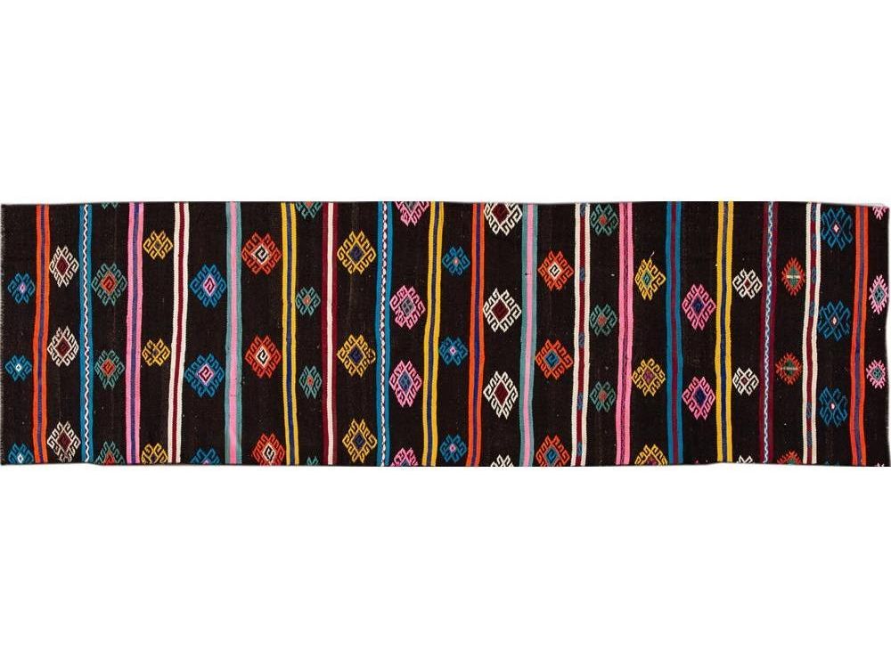 Vintage Kilim Wool Runner  3 X 10