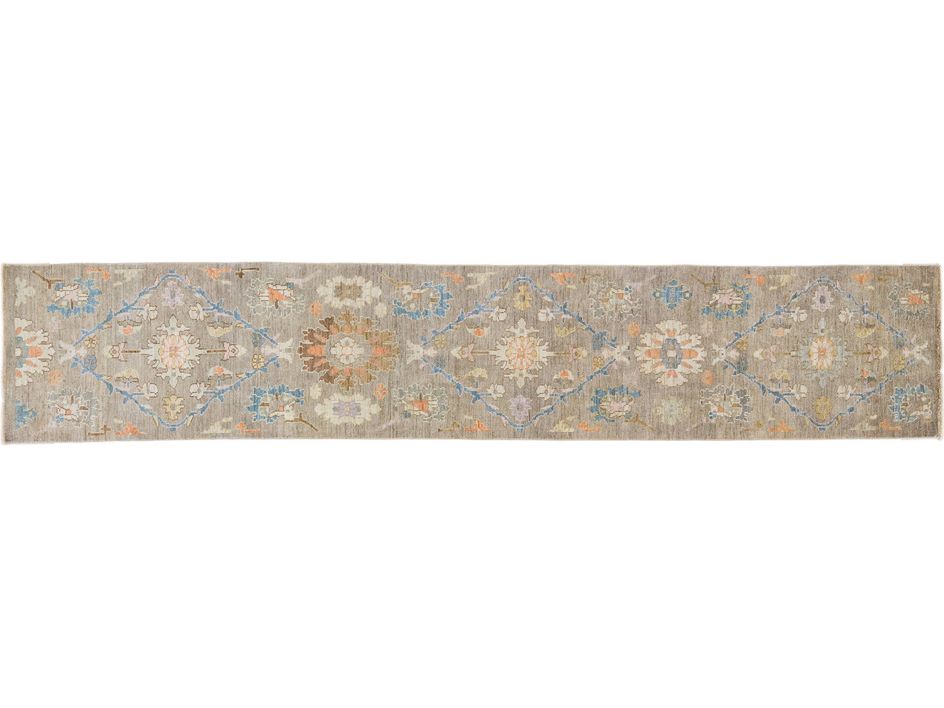 Modern Sultanabad Wool Runner 3 X 14