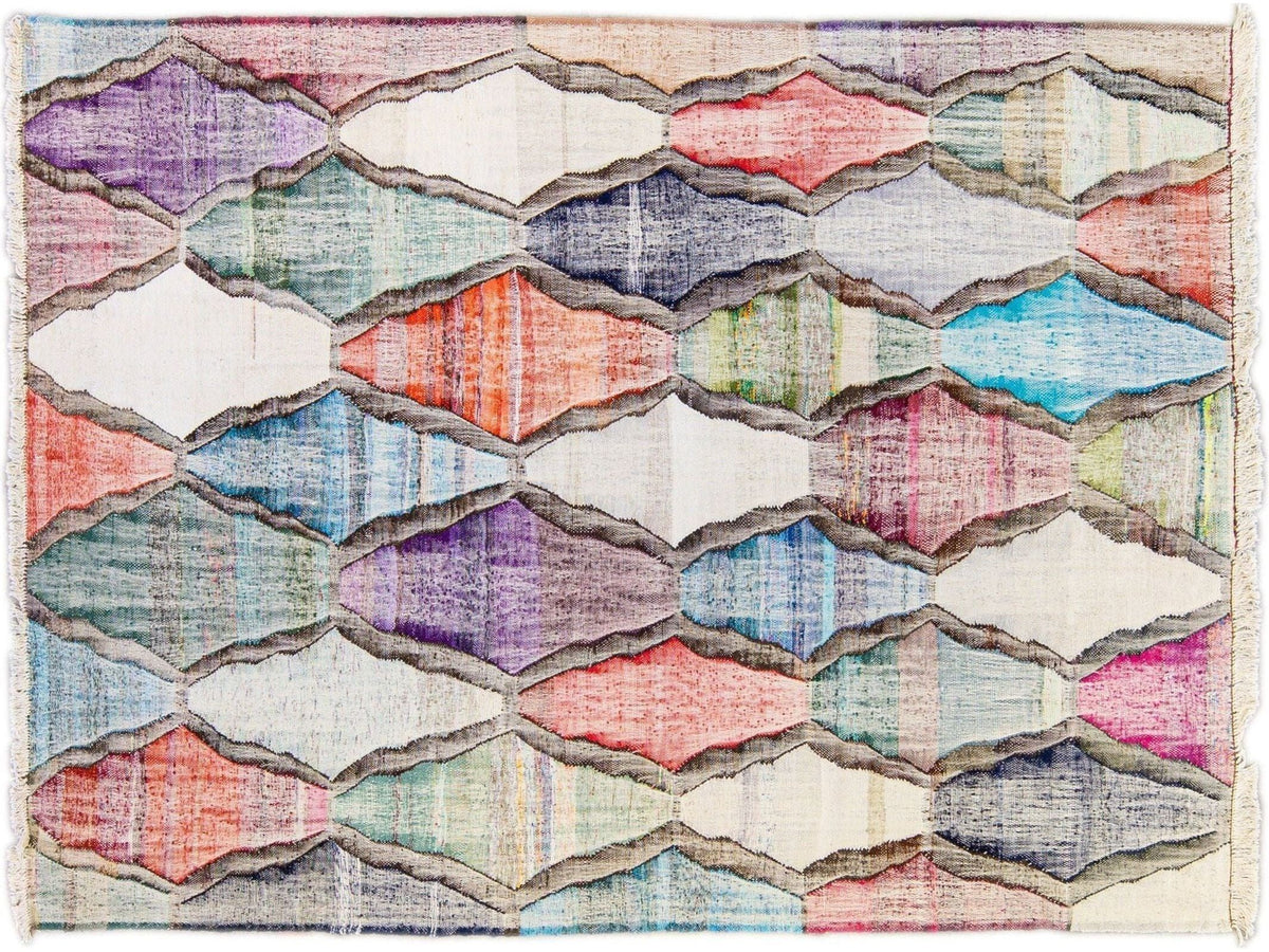 Modern Kilim Wool Rug 9 X 12