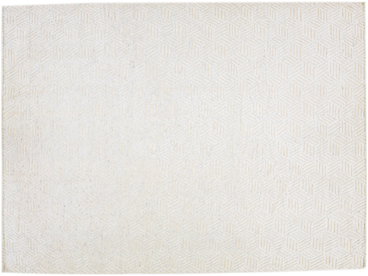 Modern Moroccan Wool Rug 10 X 14