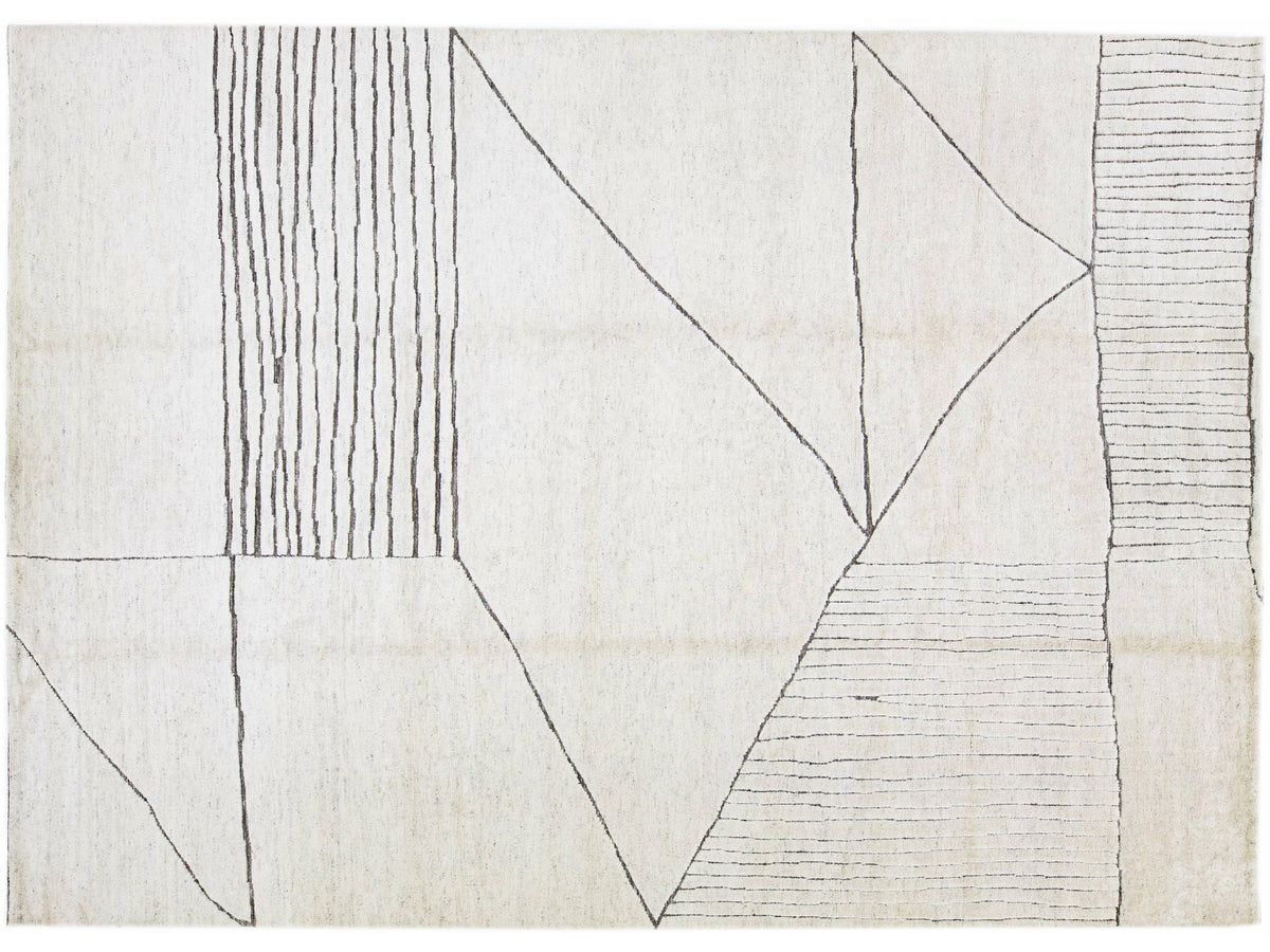 Modern Moroccan Wool Rug 12 X 15