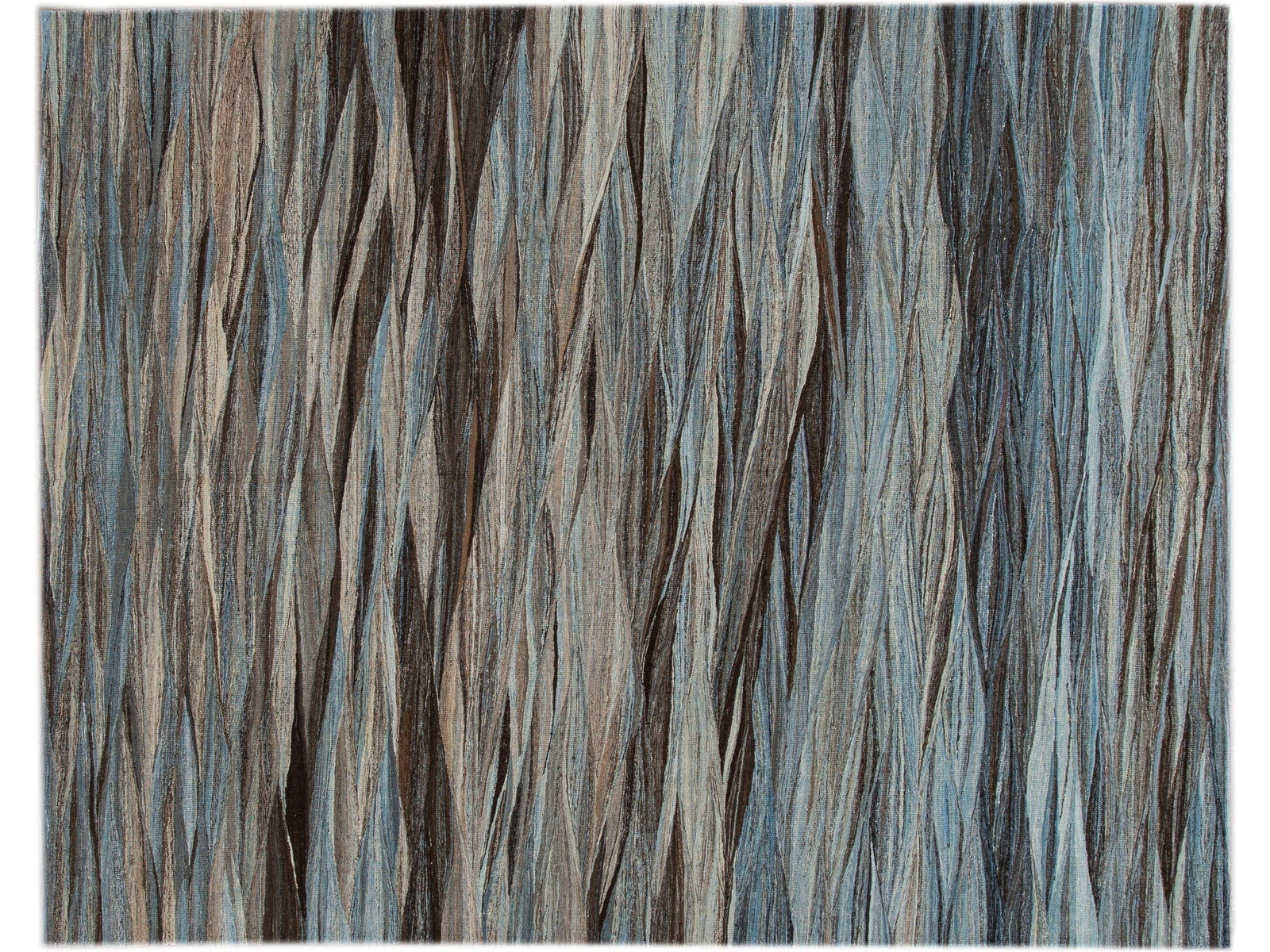 Modern Flat-Weave Wool Rug 9 X 12