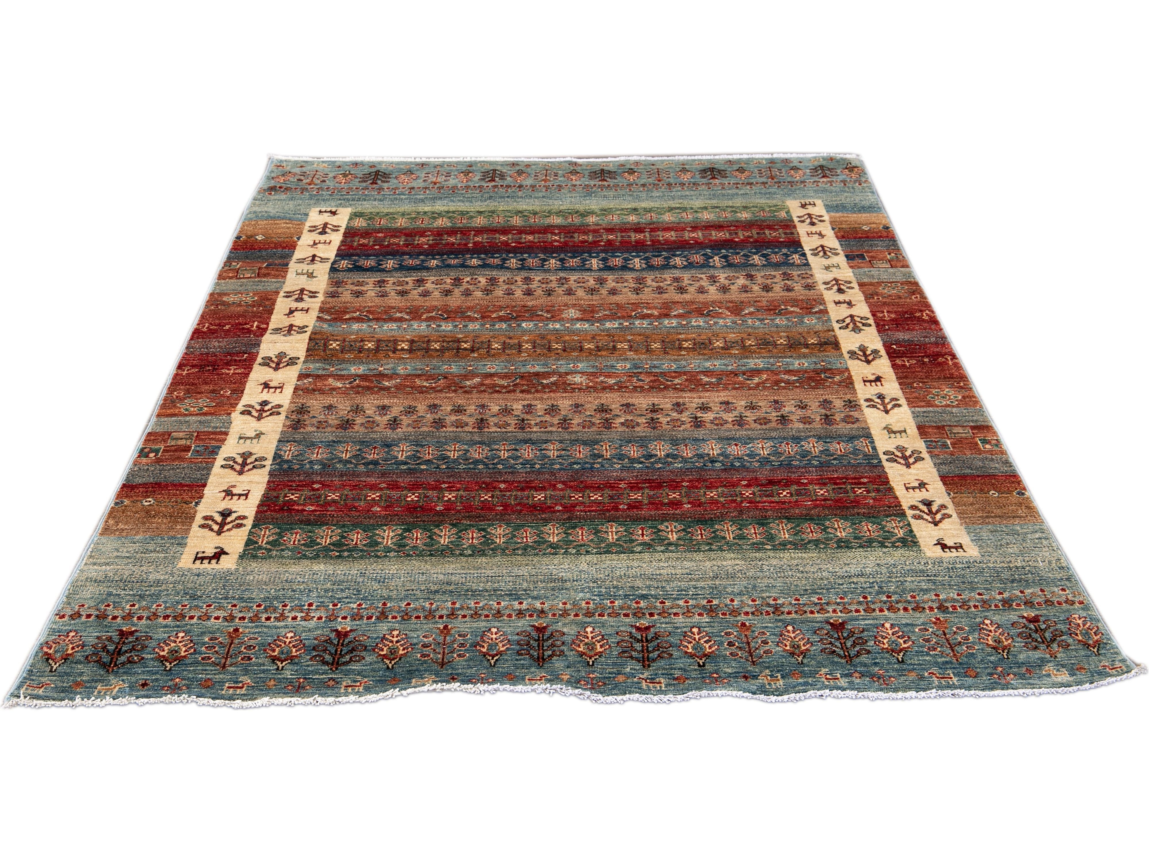 Modern Gabbeh-Style Rug 5 X 8