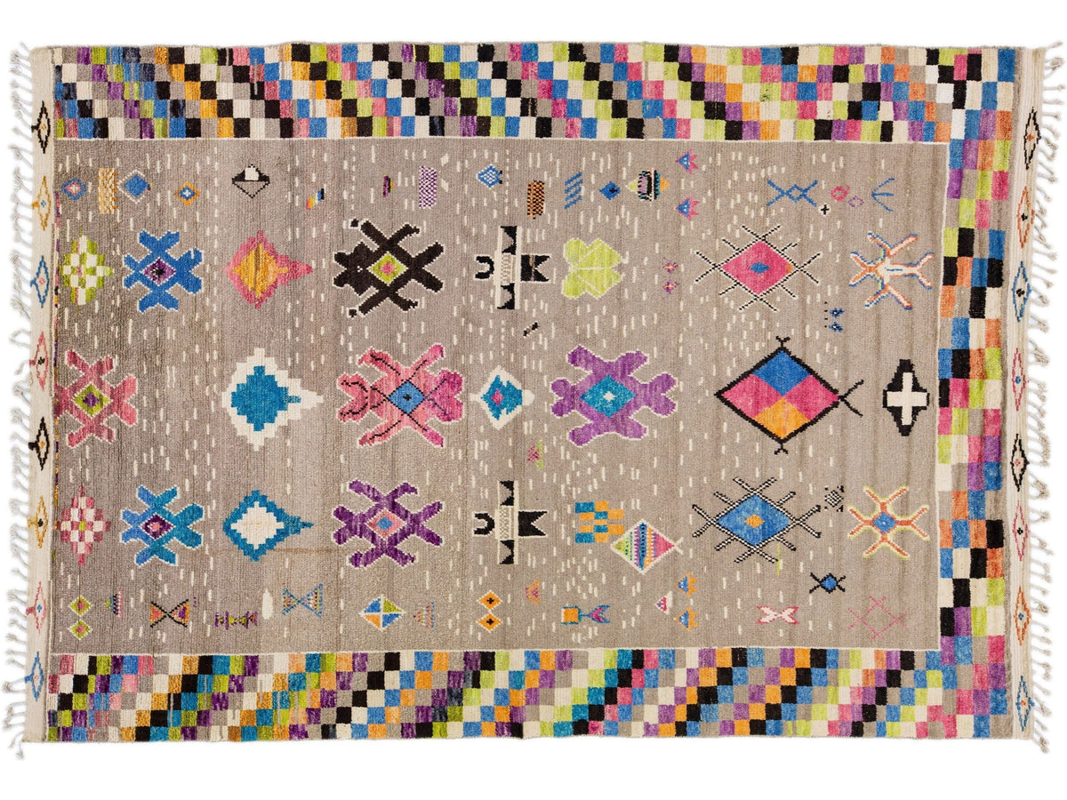 Modern Moroccan Wool Rug 9 X 13