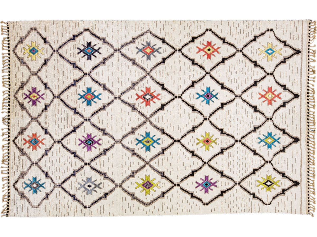 Modern Moroccan Wool Rug 9 X 13