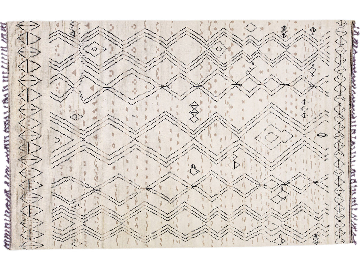 Modern Moroccan Wool Rug 9 X 13