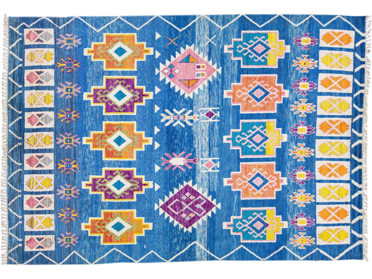 Modern Moroccan Wool Rug 10 X 14