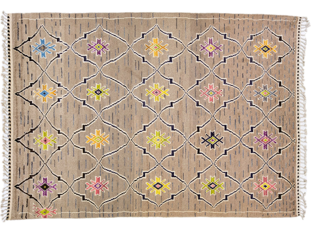 Modern Moroccan Wool Rug 9 X 13