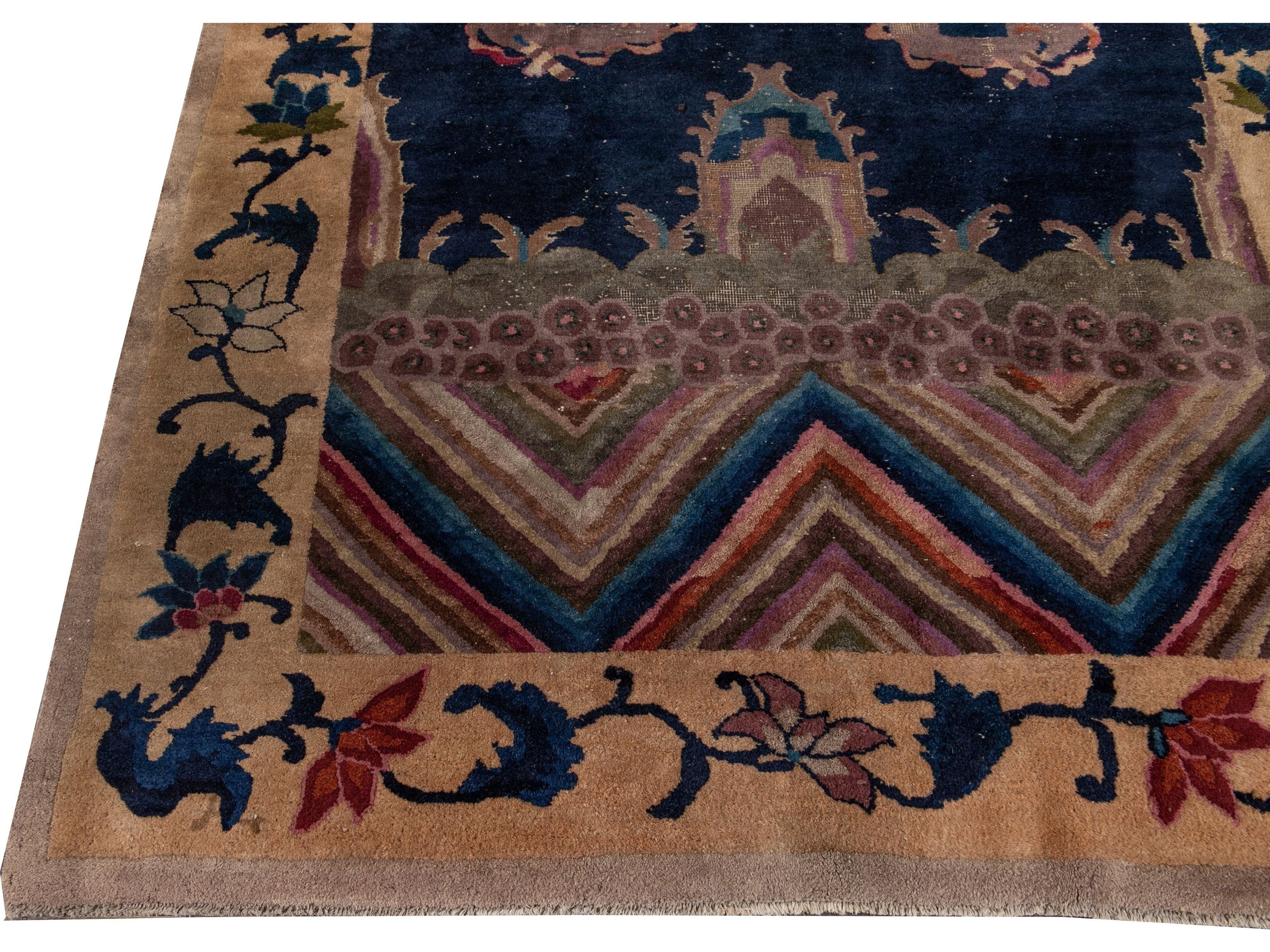 Antique Art Deco Chinese Rug 6 X 14
