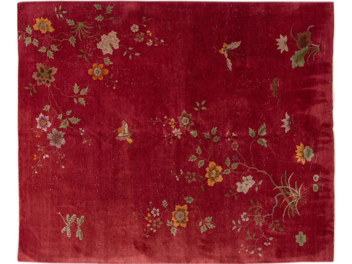 Antique Art Deco Wool Rug 8 X 10