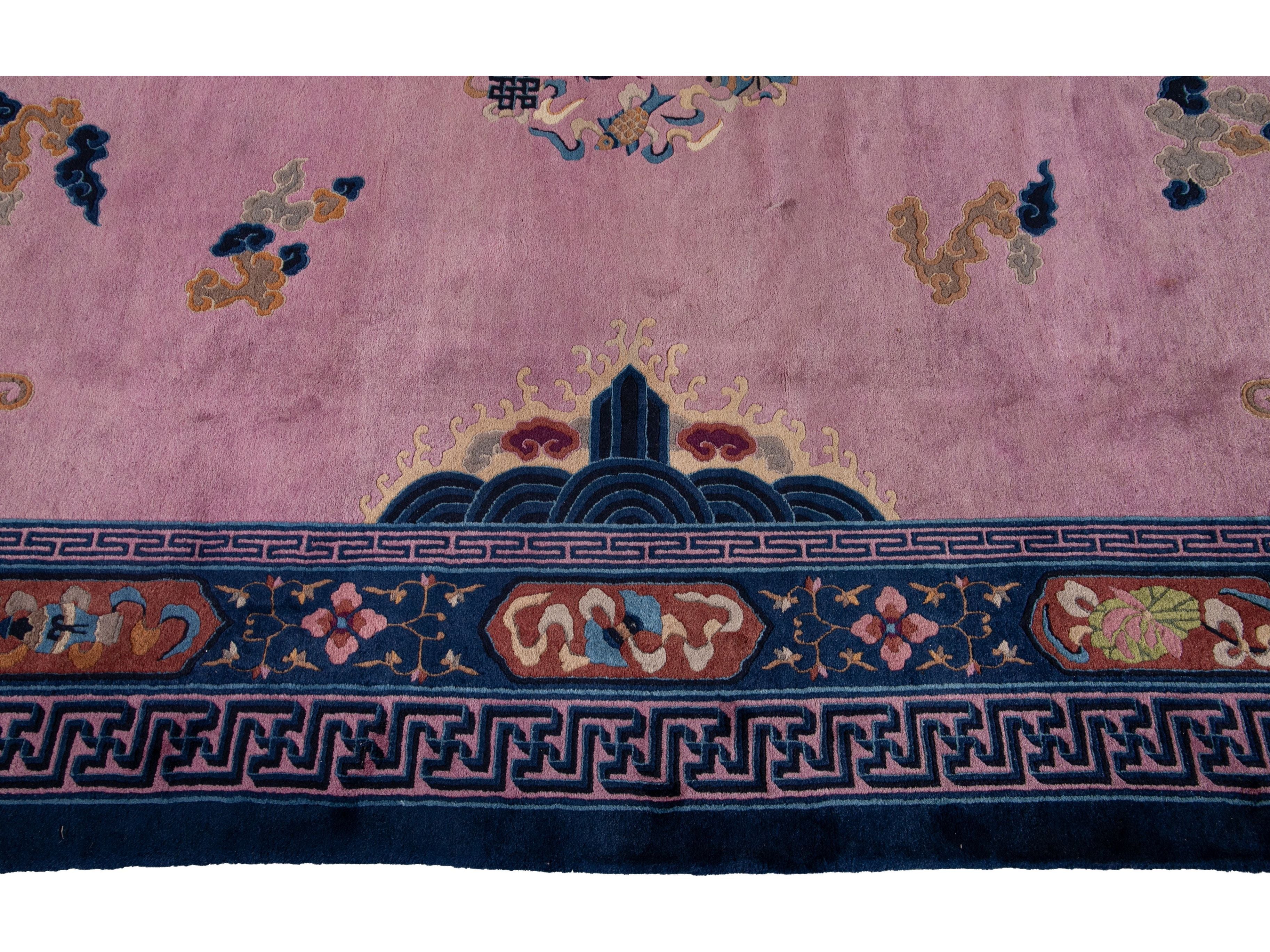 Antique Unique Beijing Wool Rug 9 X 12