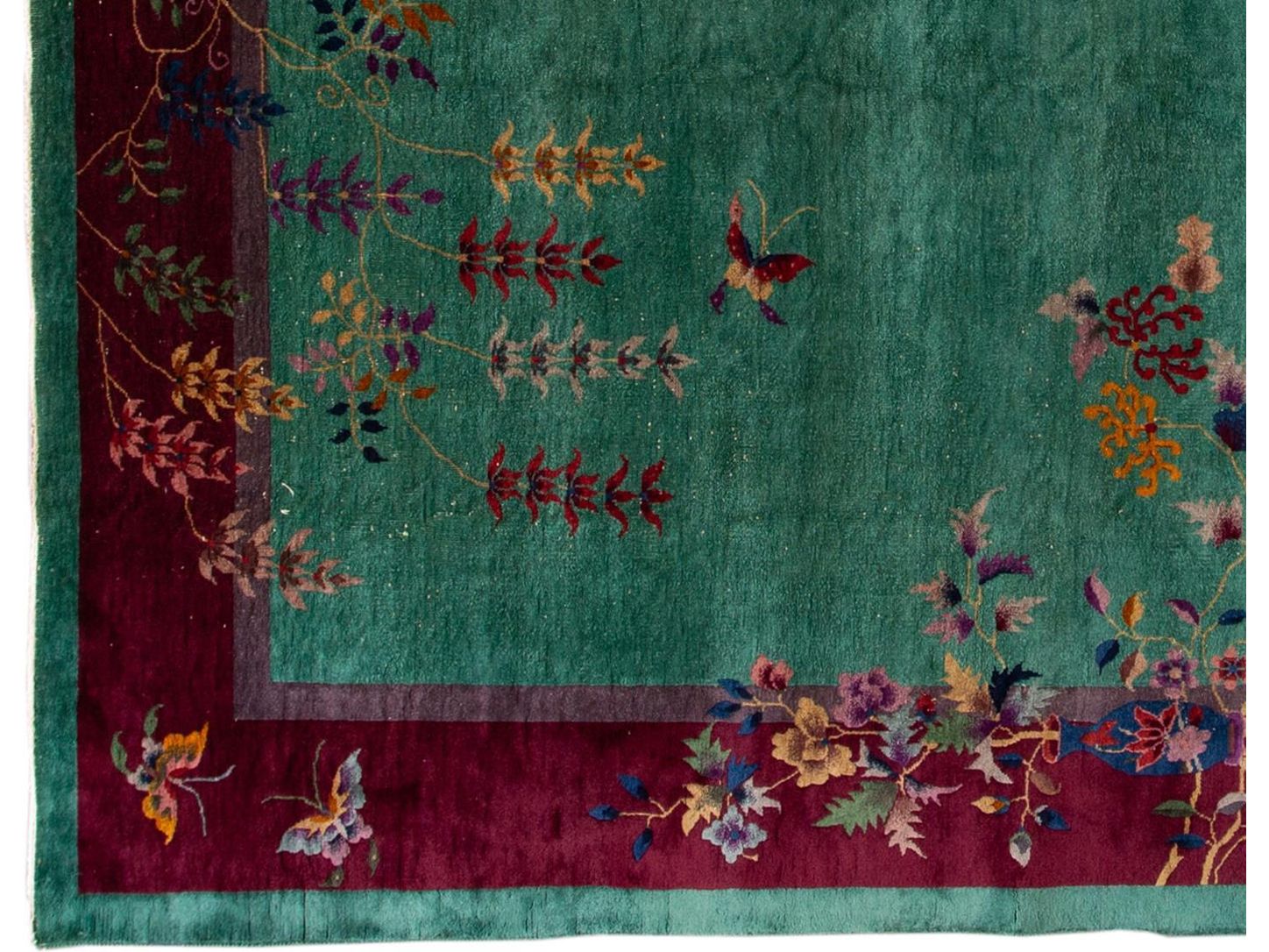 Antique Art Deco Chinese Wool Rug 9 X 12