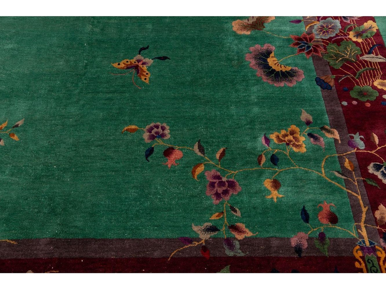 Antique Art Deco Chinese Wool Rug 9 X 12