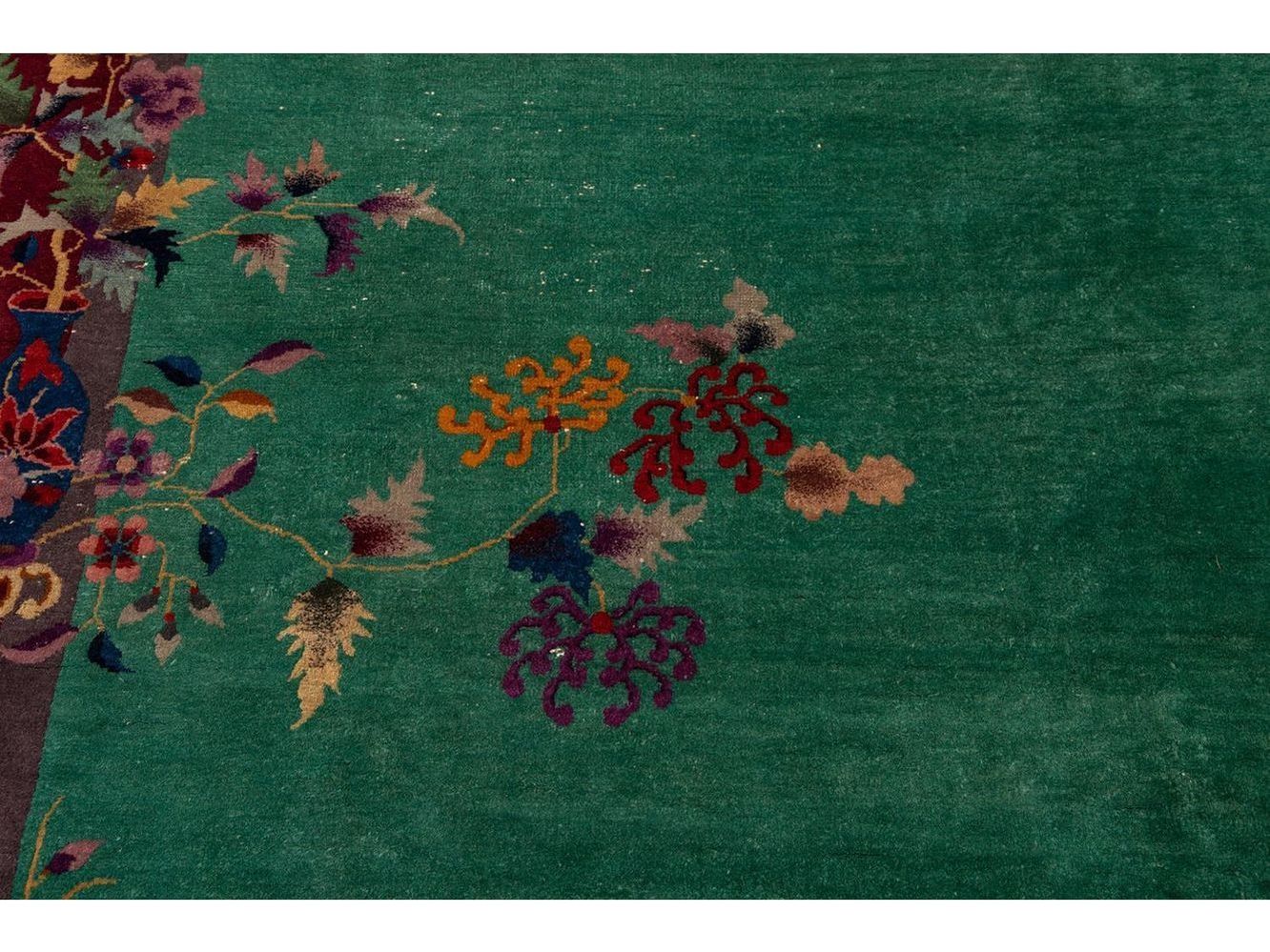 Antique Art Deco Chinese Wool Rug 9 X 12