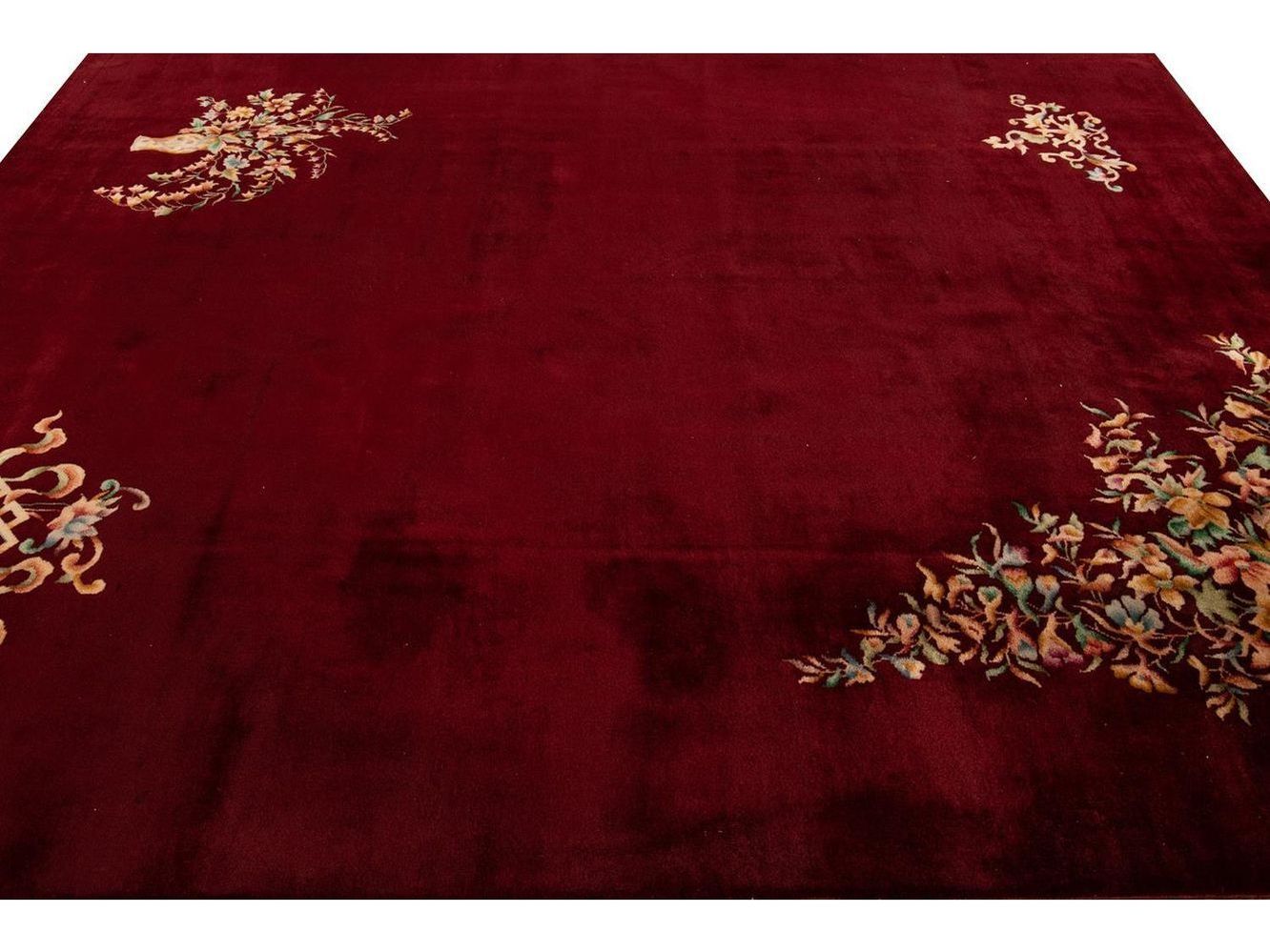 Vintage Art Deco Chinese Wool Rug 8 X 10