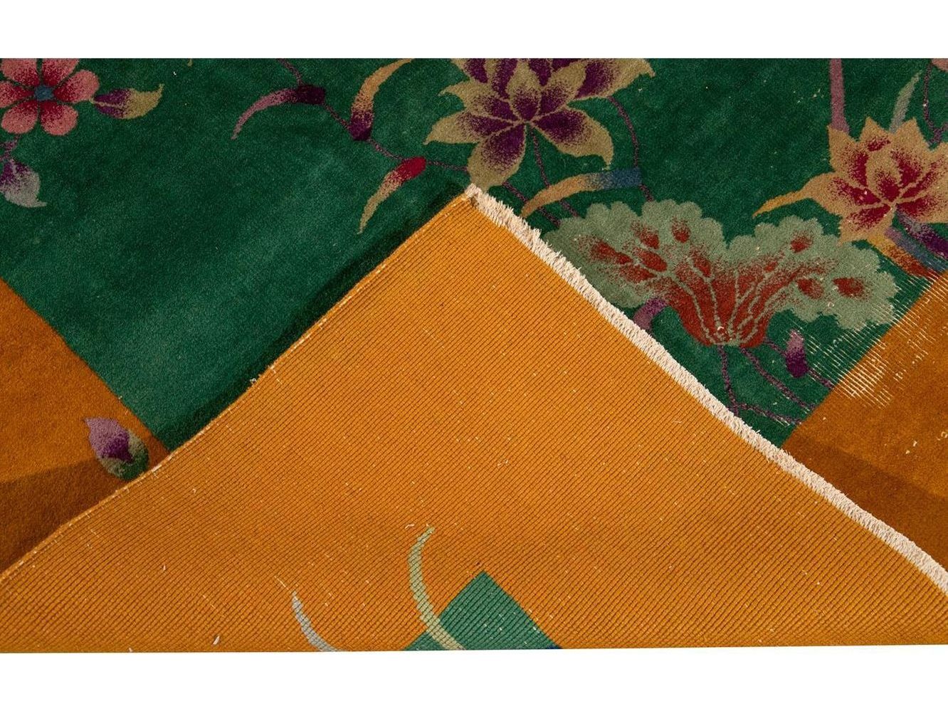 Antique Art Deco Chinese Wool Rug 9 X 11