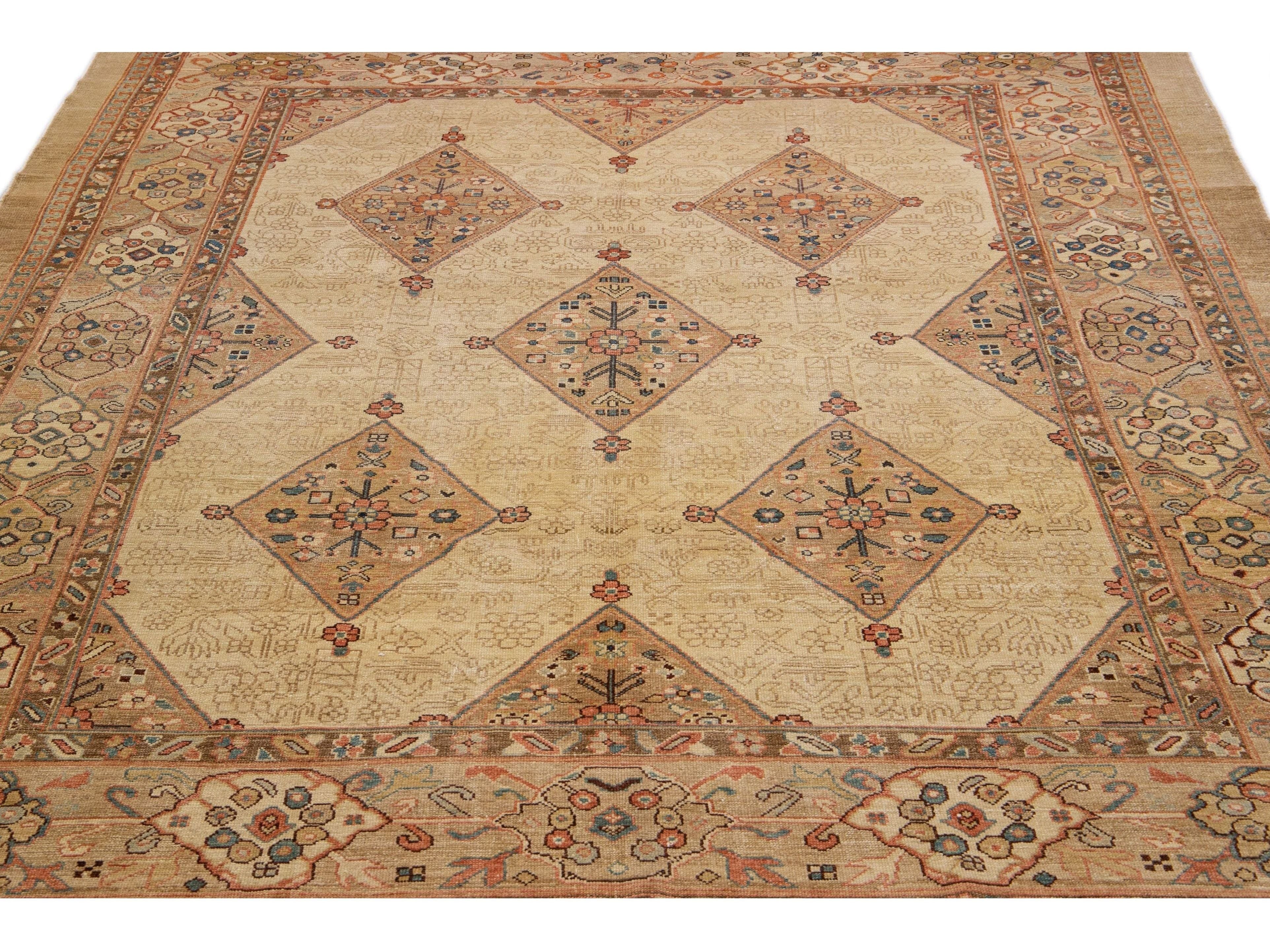 Modern Persian Serab Allover Motif Wool Rug