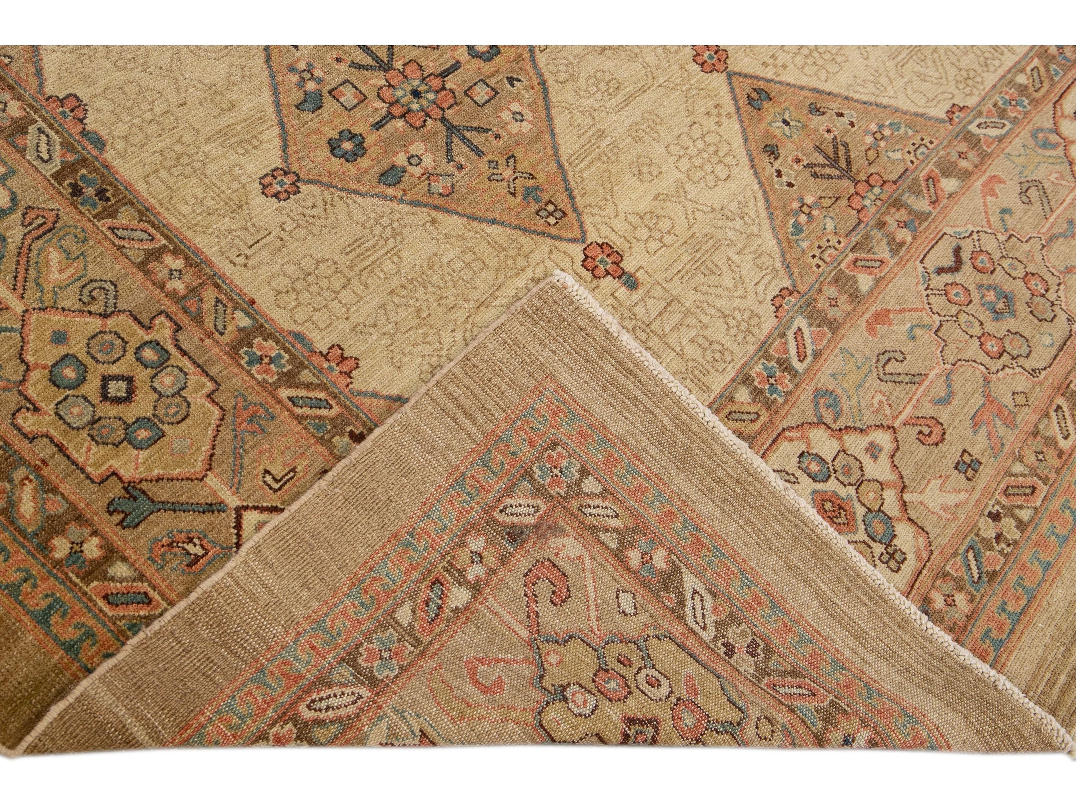 Modern Persian Serab Allover Motif Wool Rug