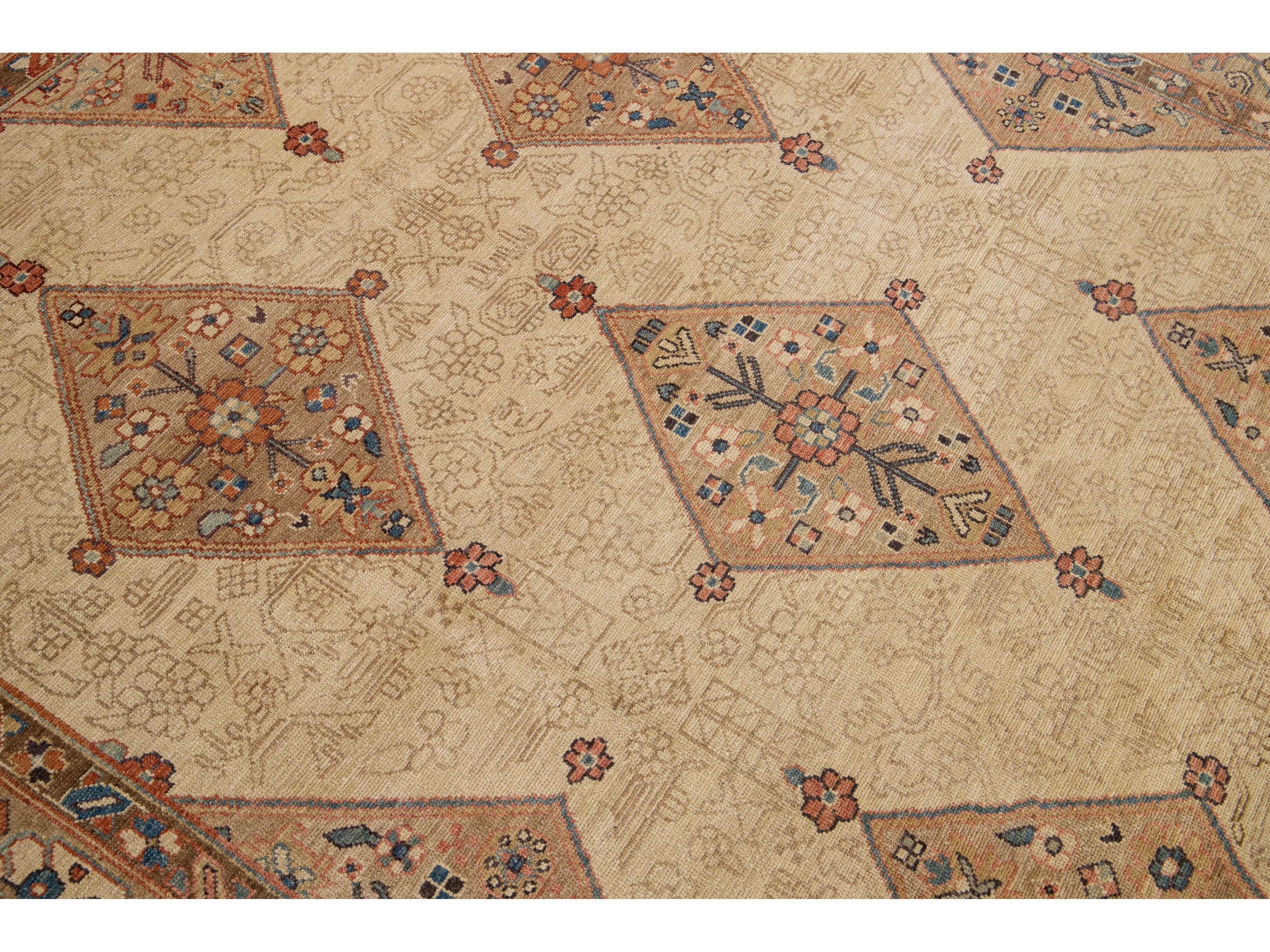 Modern Persian Serab Allover Motif Wool Rug