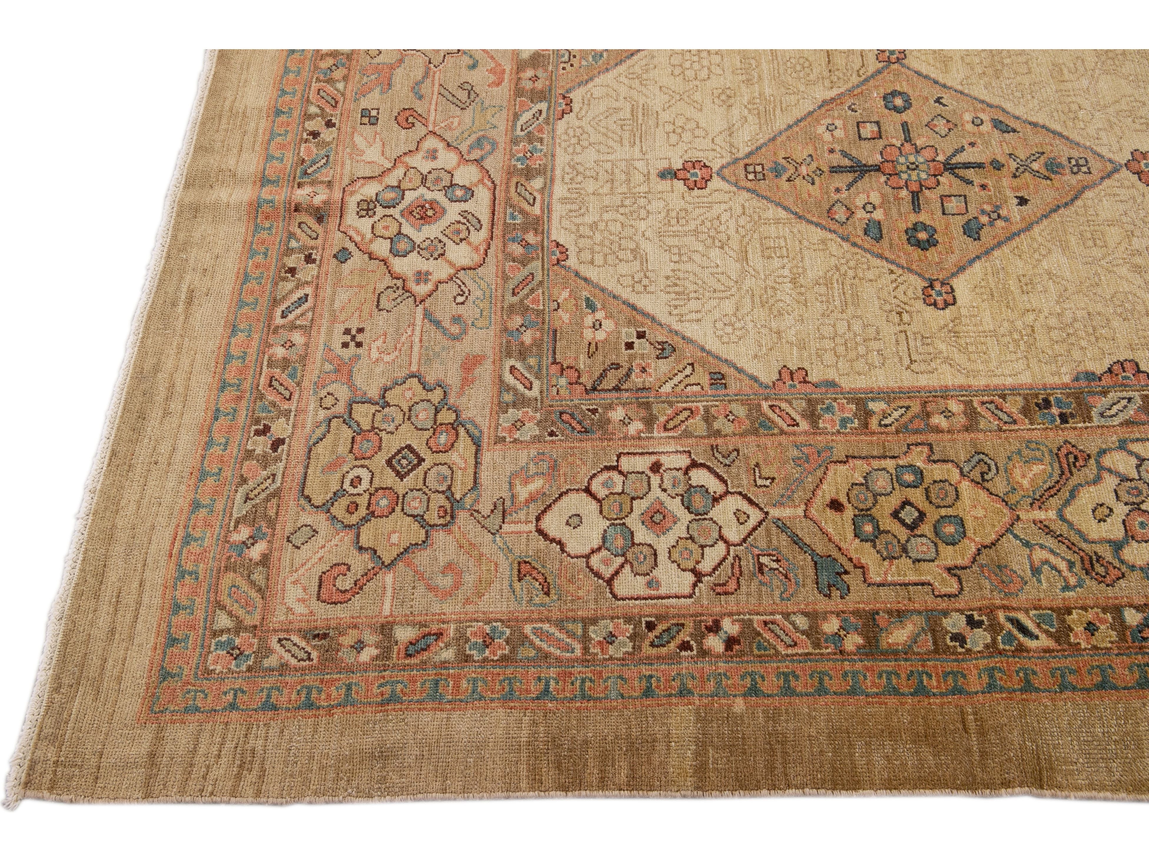 Modern Persian Serab Allover Motif Wool Rug