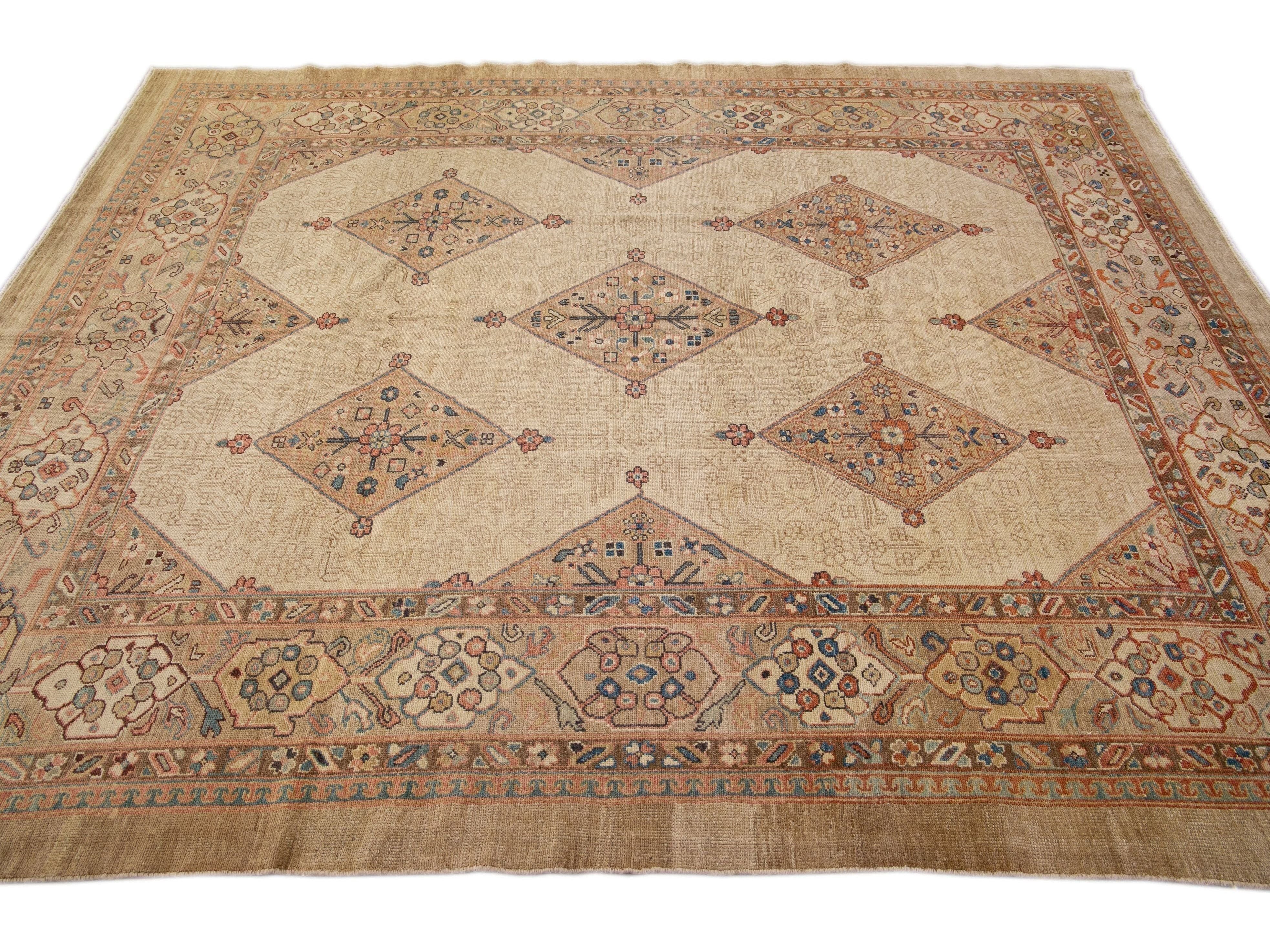 Modern Persian Serab Allover Motif Wool Rug
