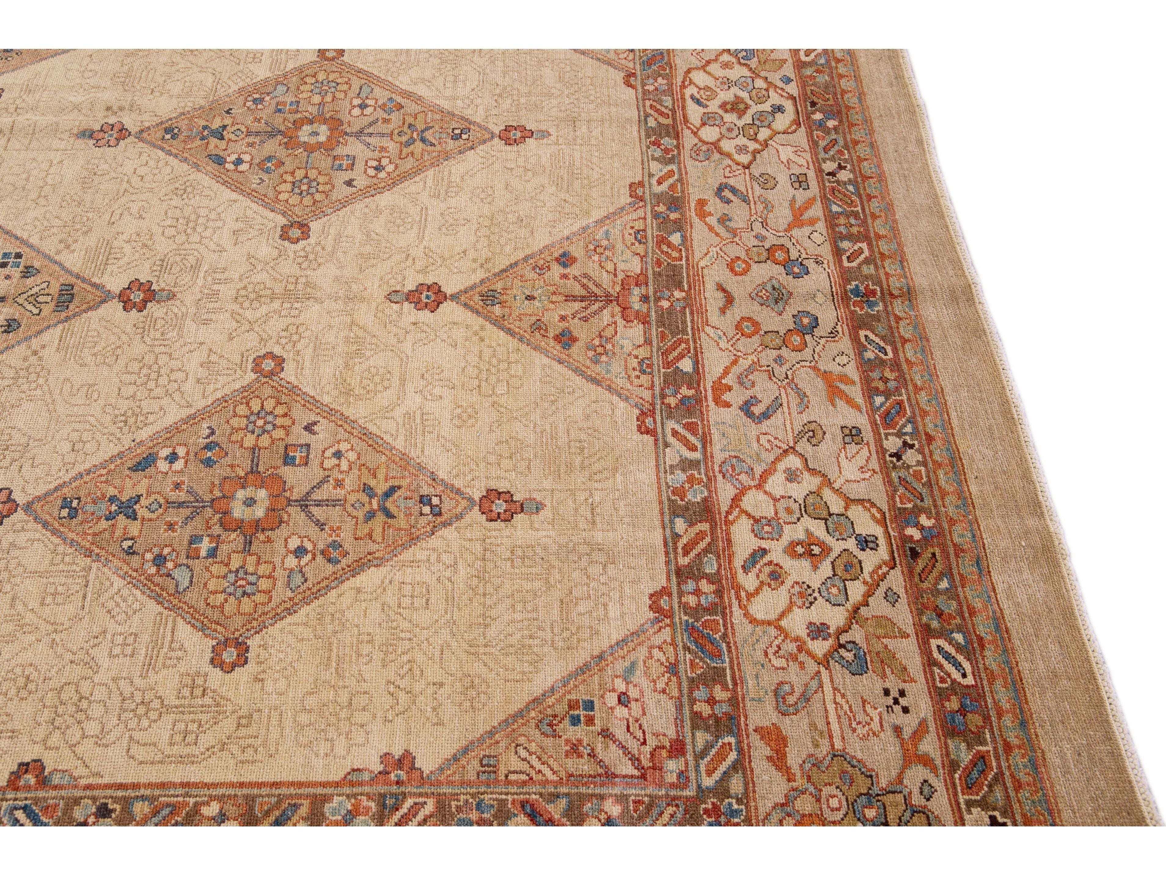 Modern Persian Serab Allover Motif Wool Rug