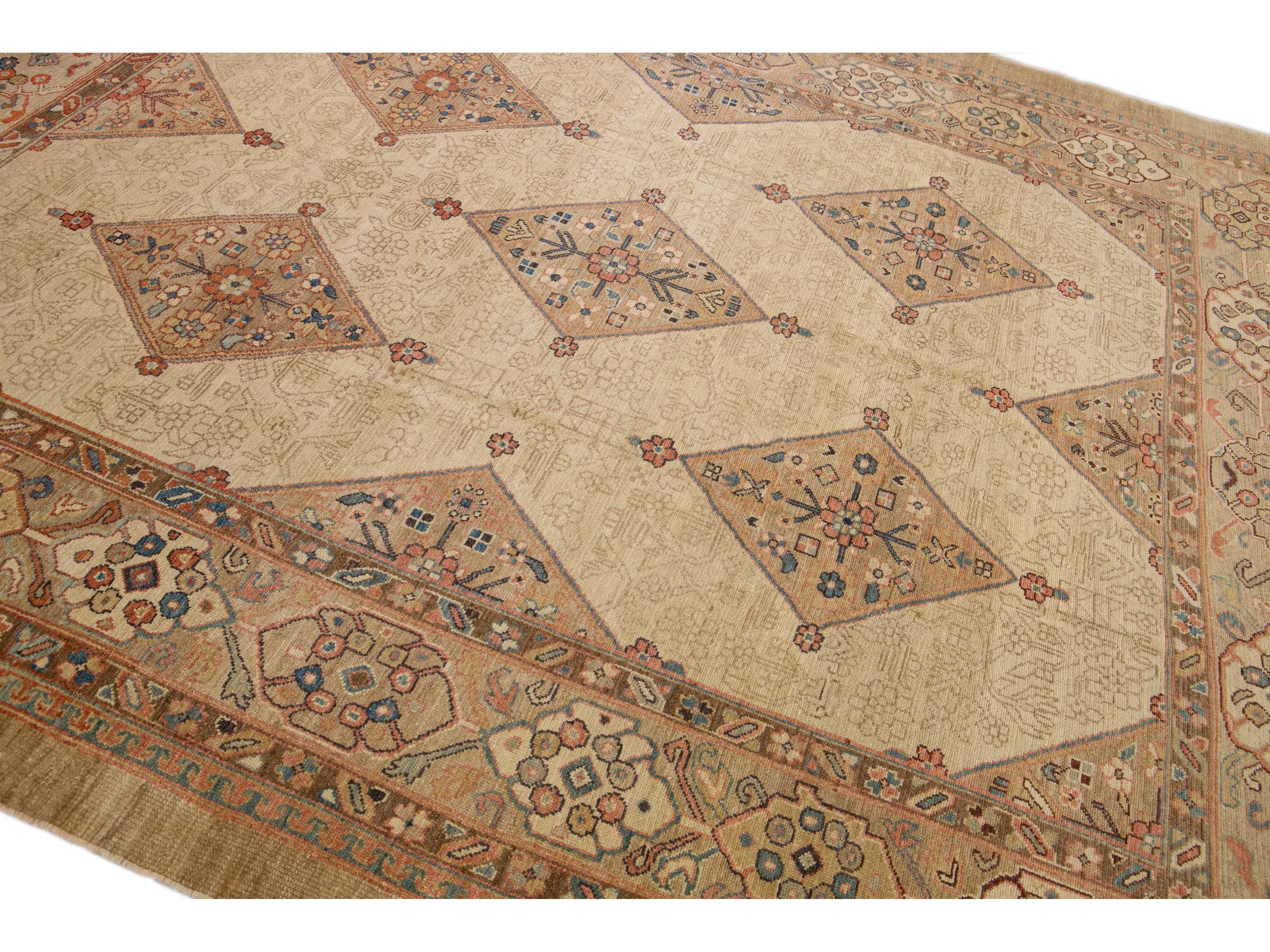 Modern Persian Serab Allover Motif Wool Rug