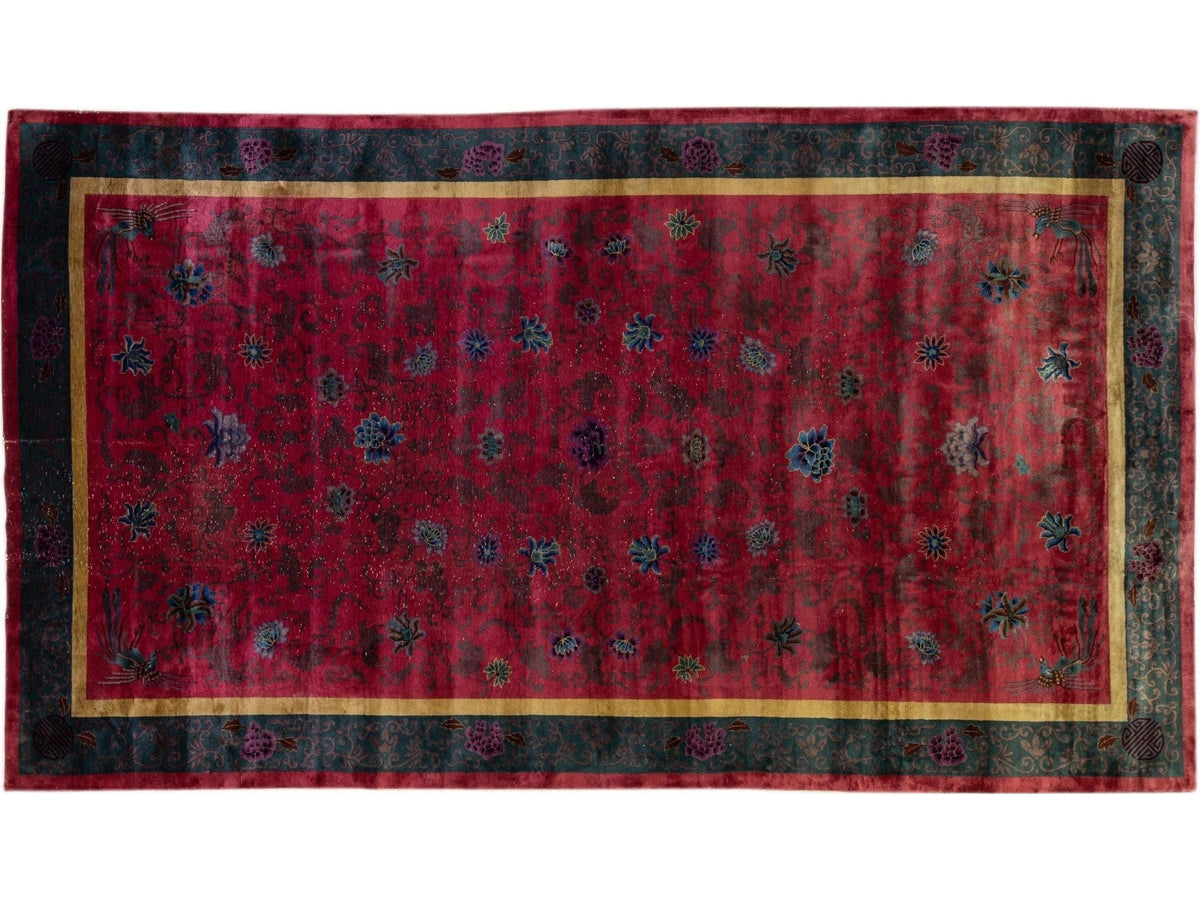 Antique Art Deco Chinese Rug 10 X 17