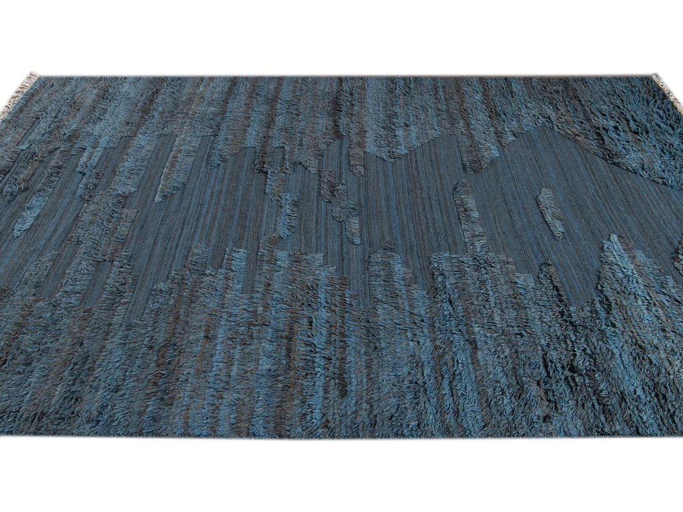 Modern Moroccan Berber Wool Rug 10 X 14
