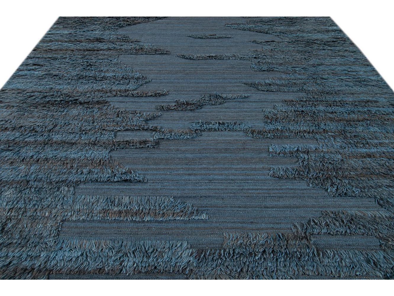 Modern Moroccan Berber Wool Rug 10 X 14