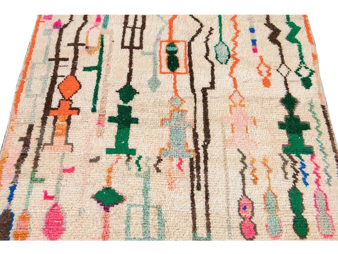 Vintage Azilal Moroccan Wool Rug 5 X 8