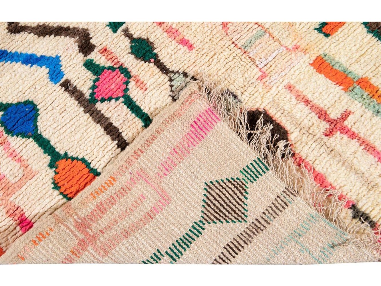 Vintage Azilal Moroccan Wool Rug 5 X 8
