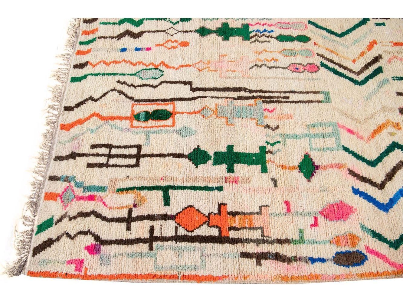 Vintage Azilal Moroccan Wool Rug 5 X 8