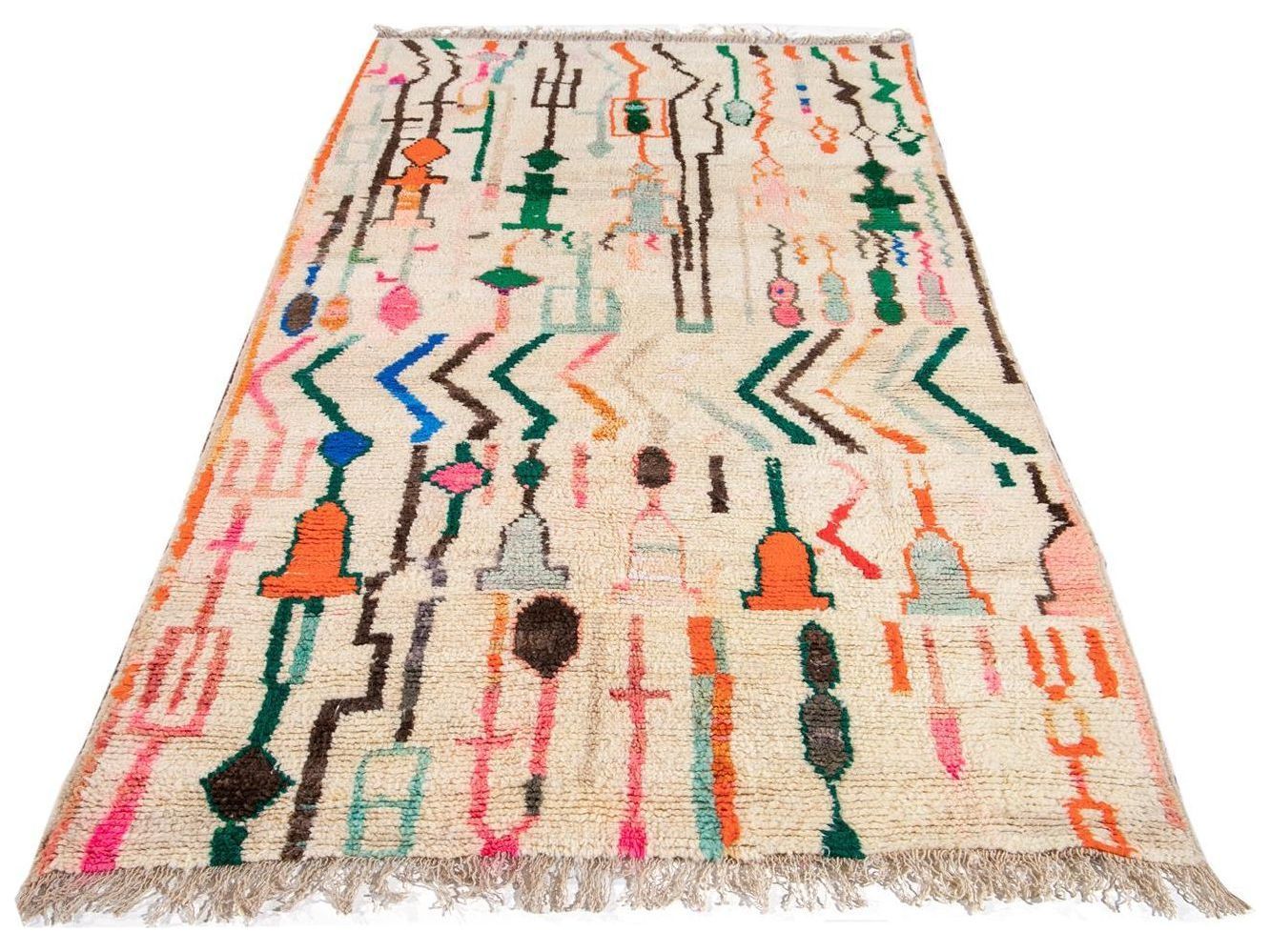 Vintage Azilal Moroccan Wool Rug 5 X 8
