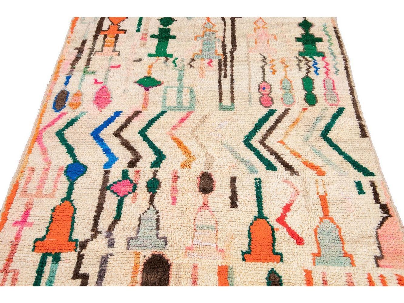 Vintage Azilal Moroccan Wool Rug 5 X 8