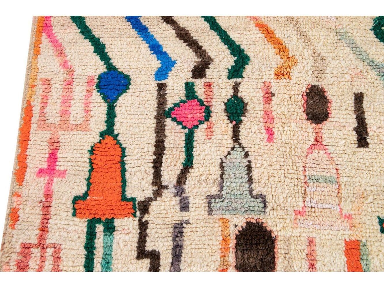 Vintage Azilal Moroccan Wool Rug 5 X 8