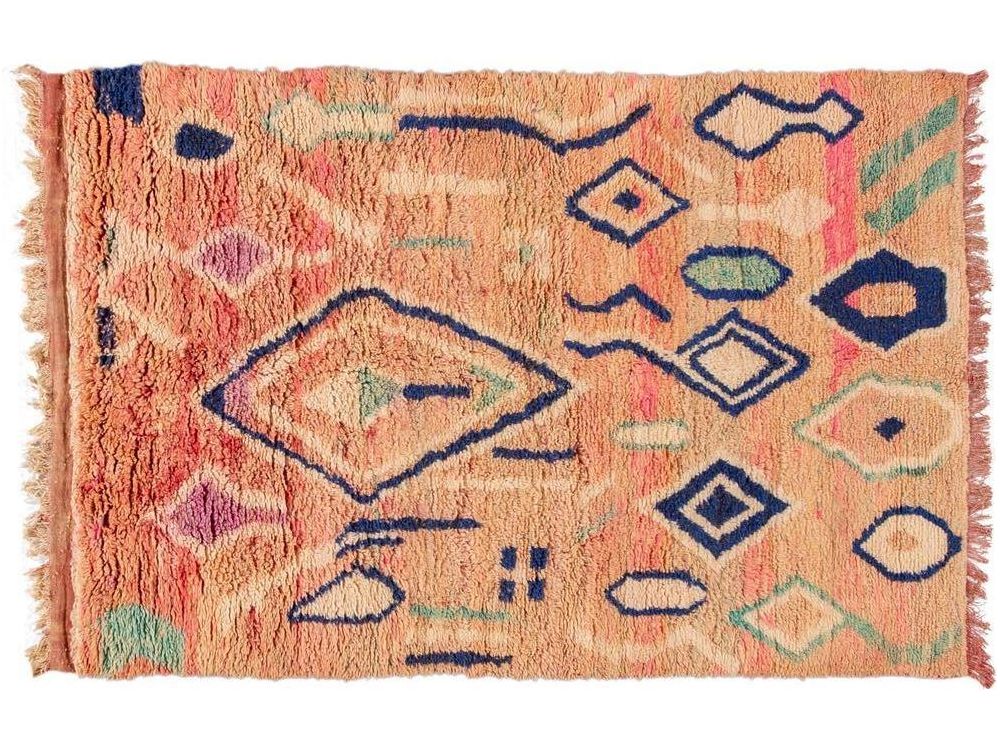 Vintage Azilal Moroccan Wool Rug 5 X 8
