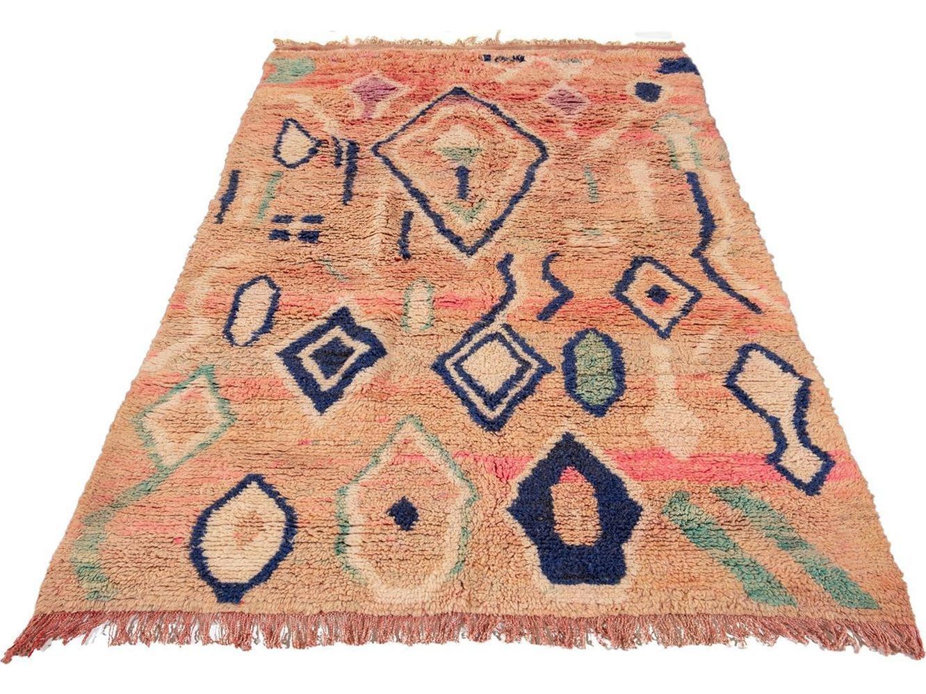 Vintage Azilal Moroccan Wool Rug 5 X 8
