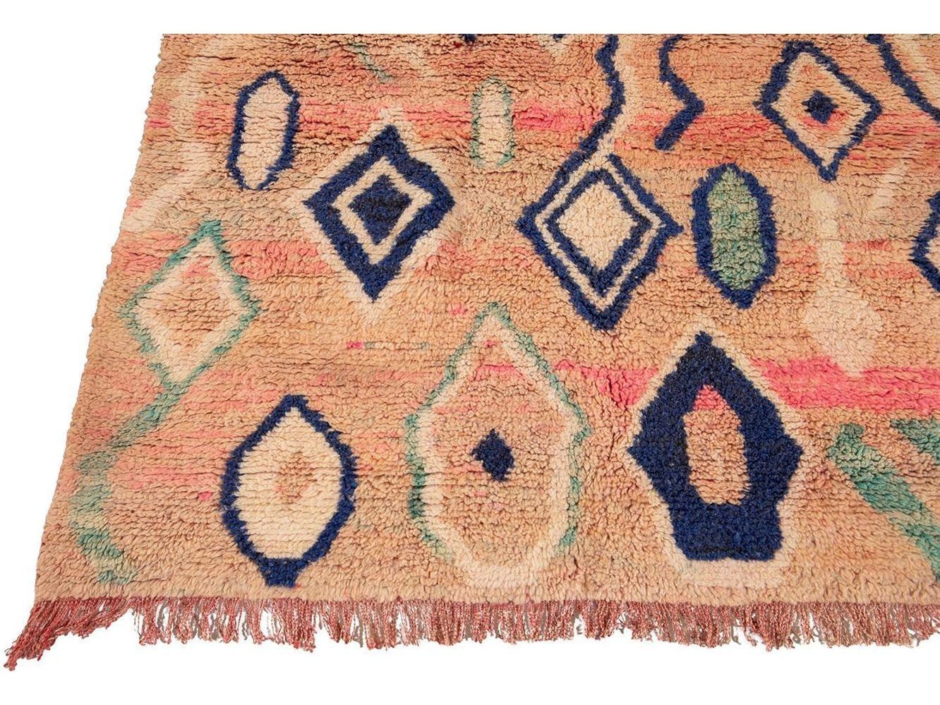 Vintage Azilal Moroccan Wool Rug 5 X 8