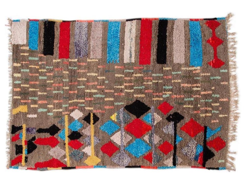 Vintage Boujad Moroccan Wool Rug 5 X 8
